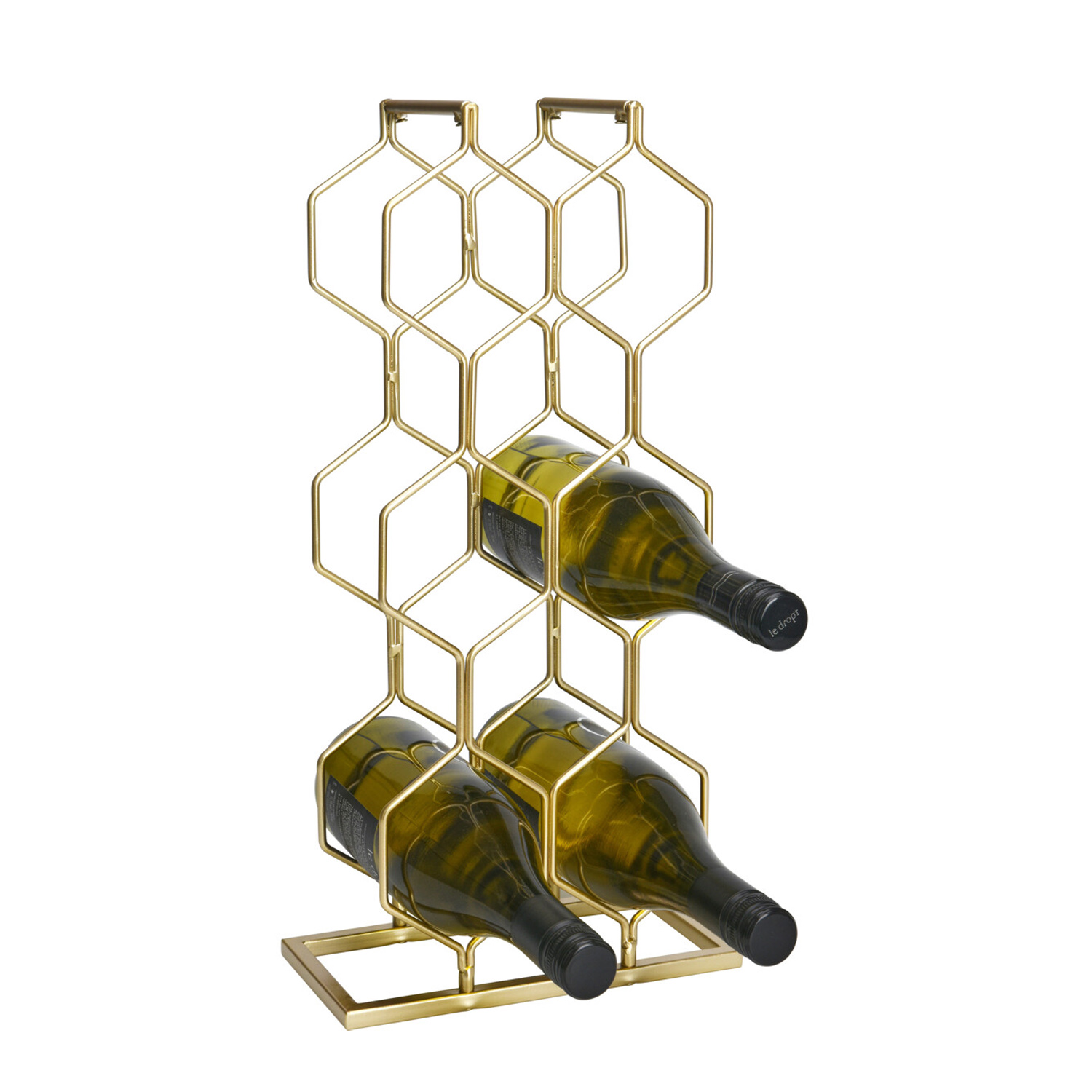 Weinregal Metall für 8 Flaschen gold