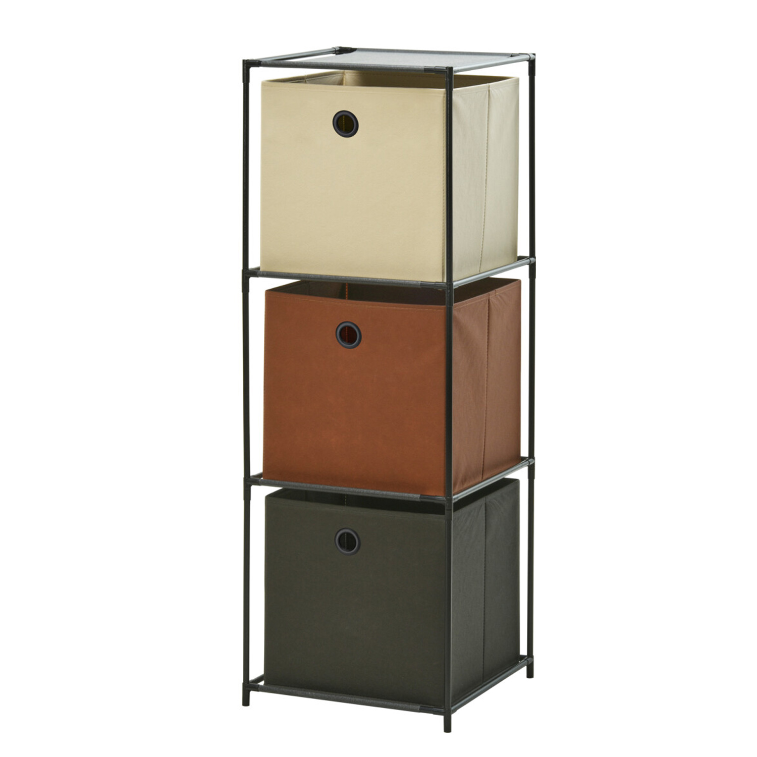 Regal Metall mit Aufbewahrungsboxen 35 x 35 x 102 cm