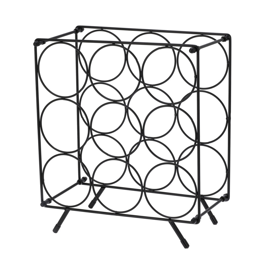 Weinregal Metall für 9 Flaschen schwarz