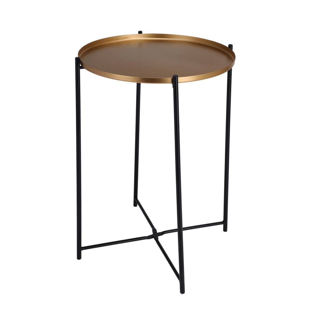 Beistelltisch rund 35 x 47 cm schwarz/gold