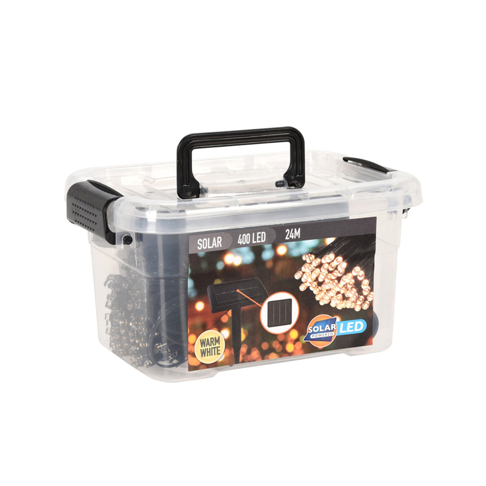 LED Solar Lichterkette 24 m warmweiss