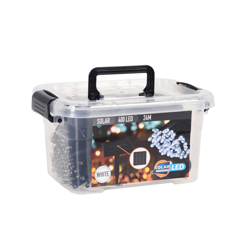 LED Solar Lichterkette 24 m weiss