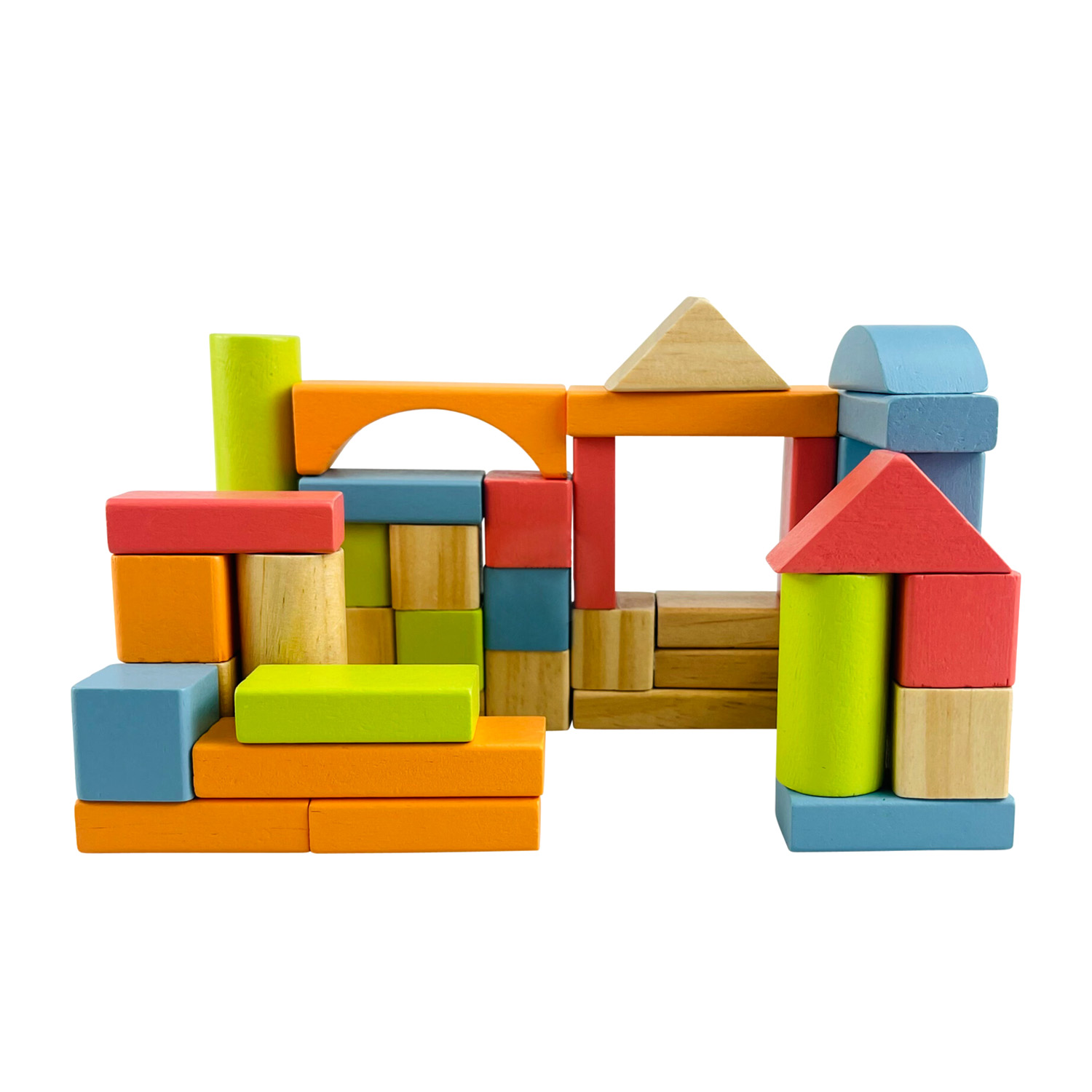 Image of Baustein Holz Set 50-teilig bunt