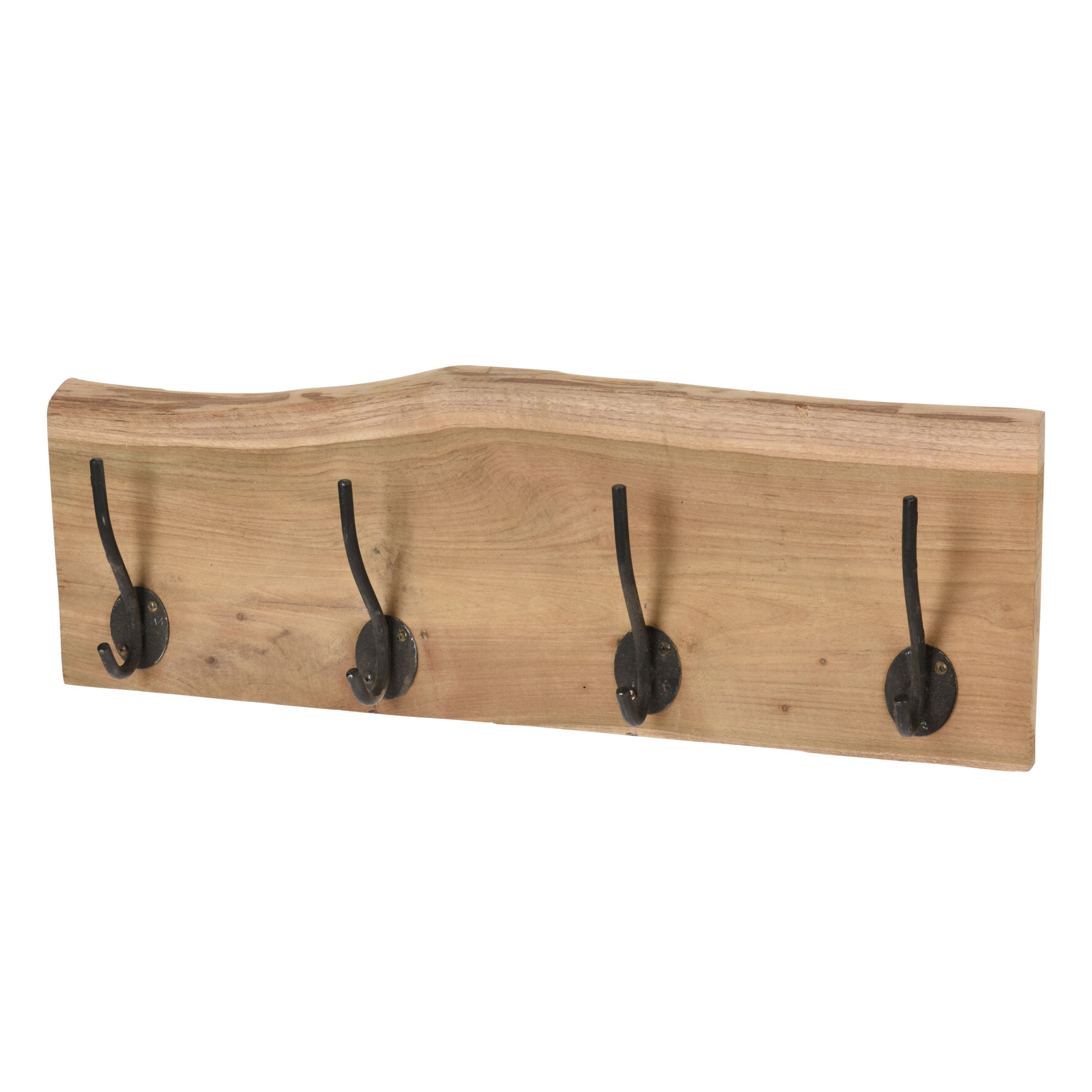 Image of Wandgarderobe Holz 50 x 14 cm natur/schwarz