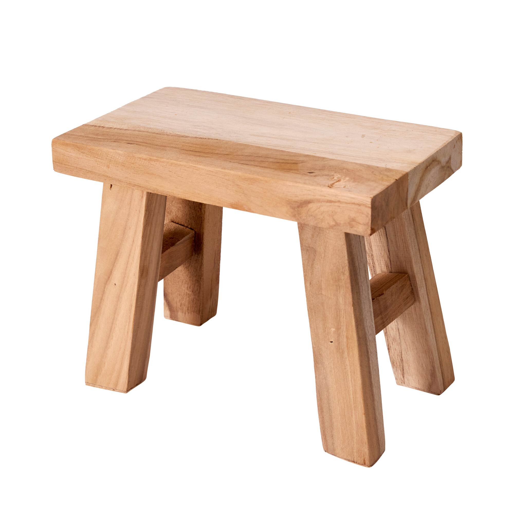 Sitzhocker Holz 21 x 12 x 16 cm natur