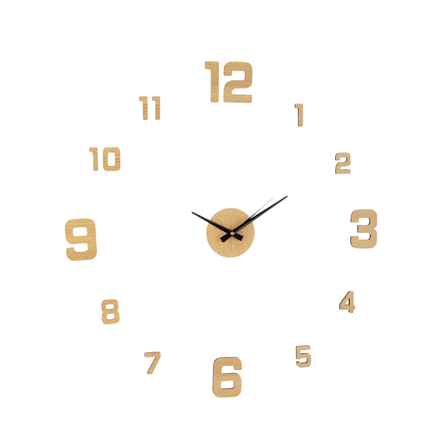 Wanduhr Aufkleber hellbraun/schwarz