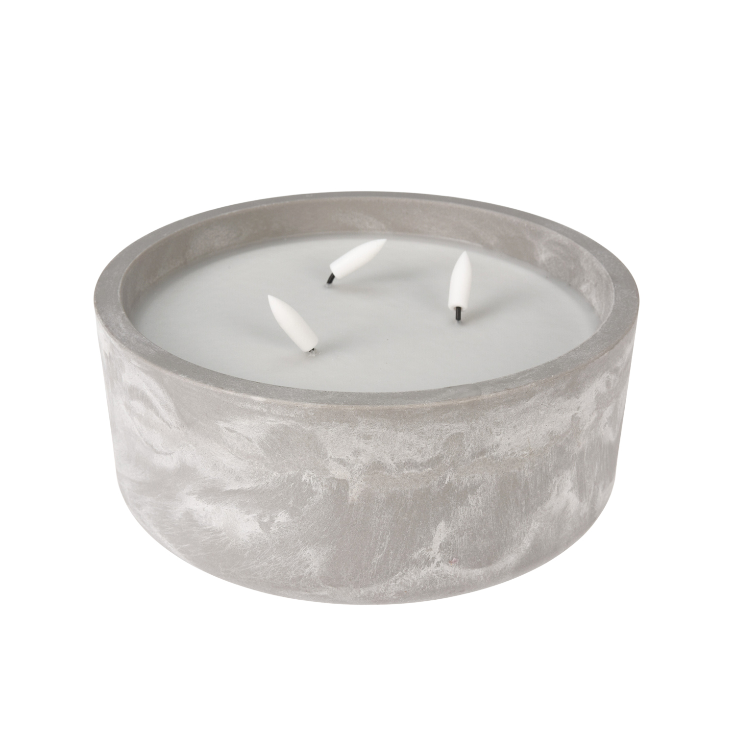 LED Kerze rund 20 cm hellgrau