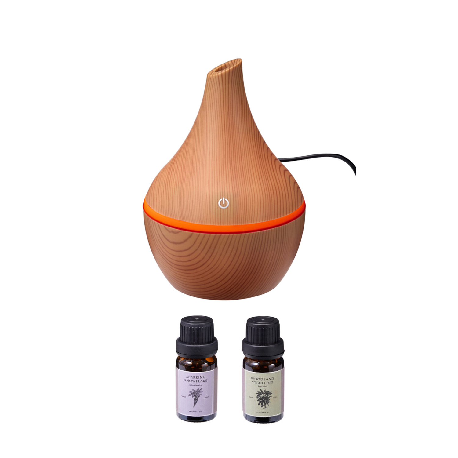 LED Luftbefeuchter 10 x 16 cm mit Duftöl braun