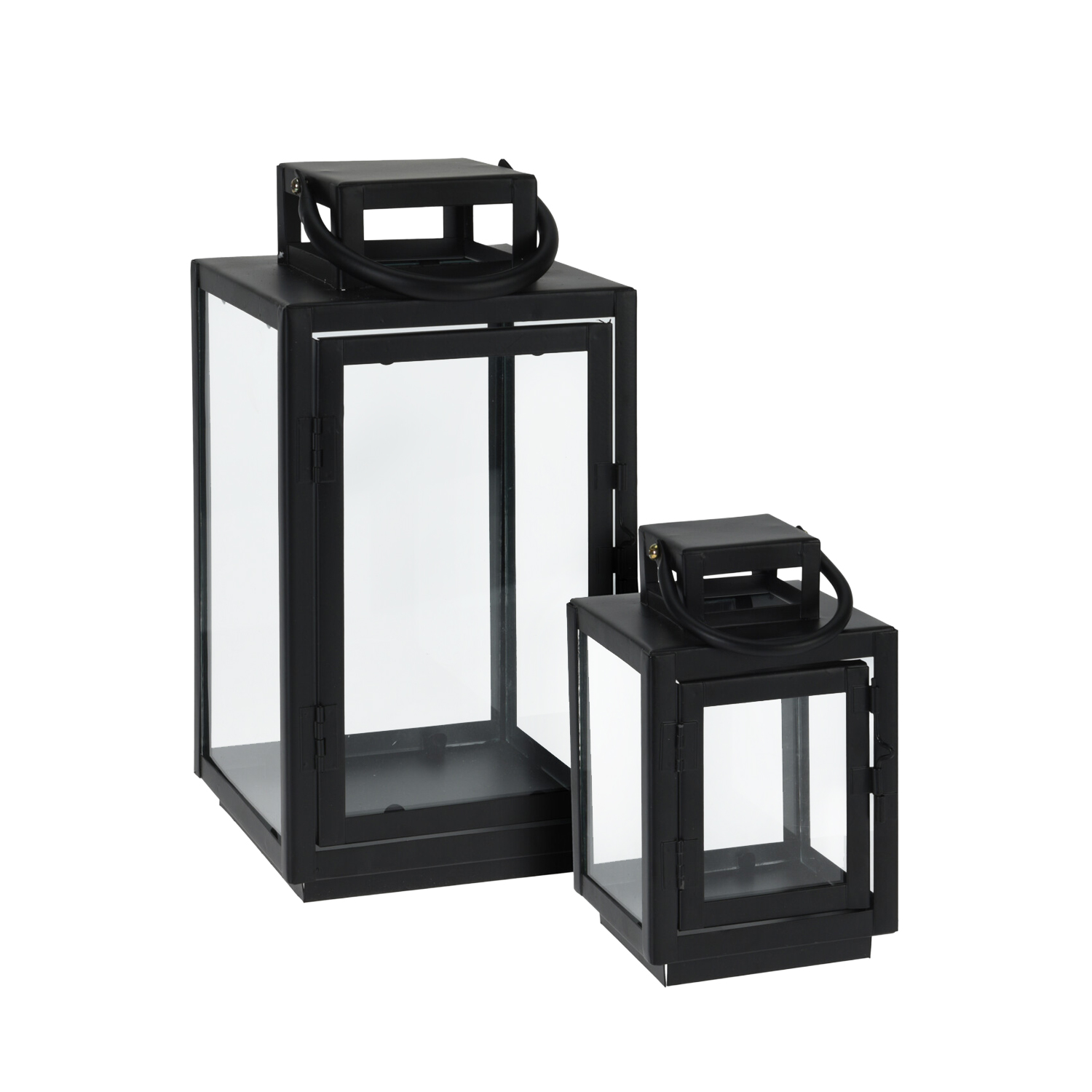 Laterne Metall Set 2-teilig schwarz