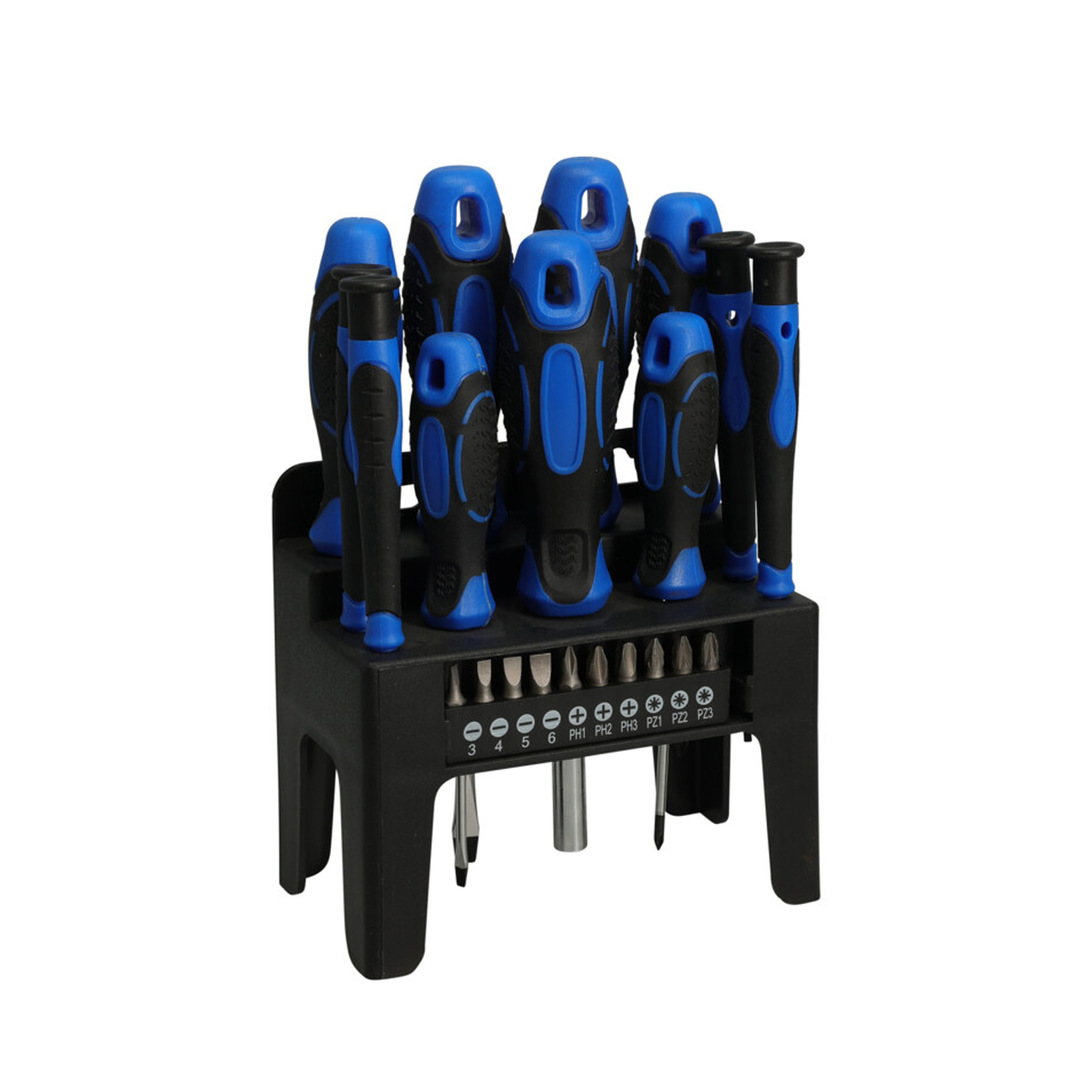 Schraubenzieher Set 22-teilig schwarz/blau