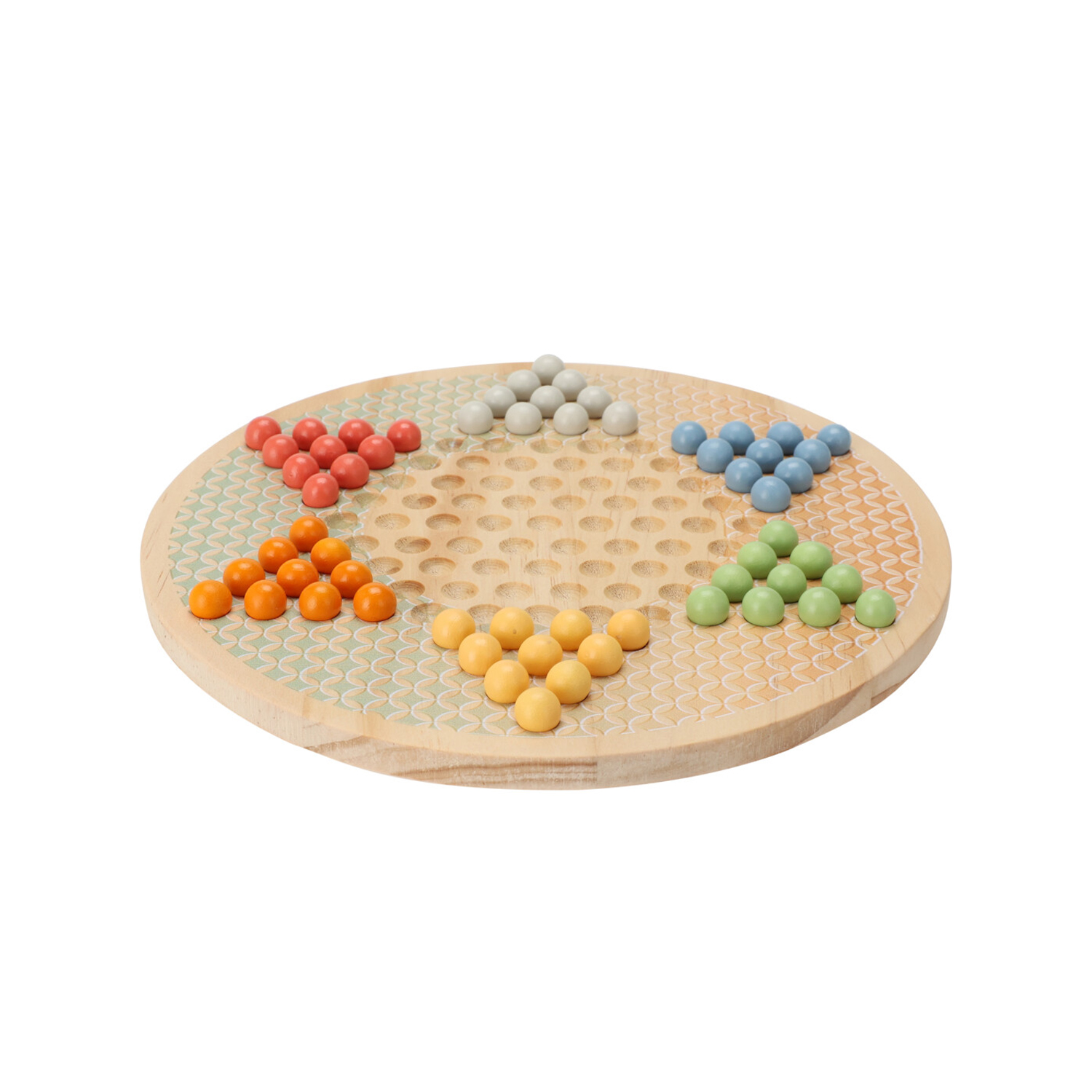 Halma Brettspiel Holz 20 cm natur