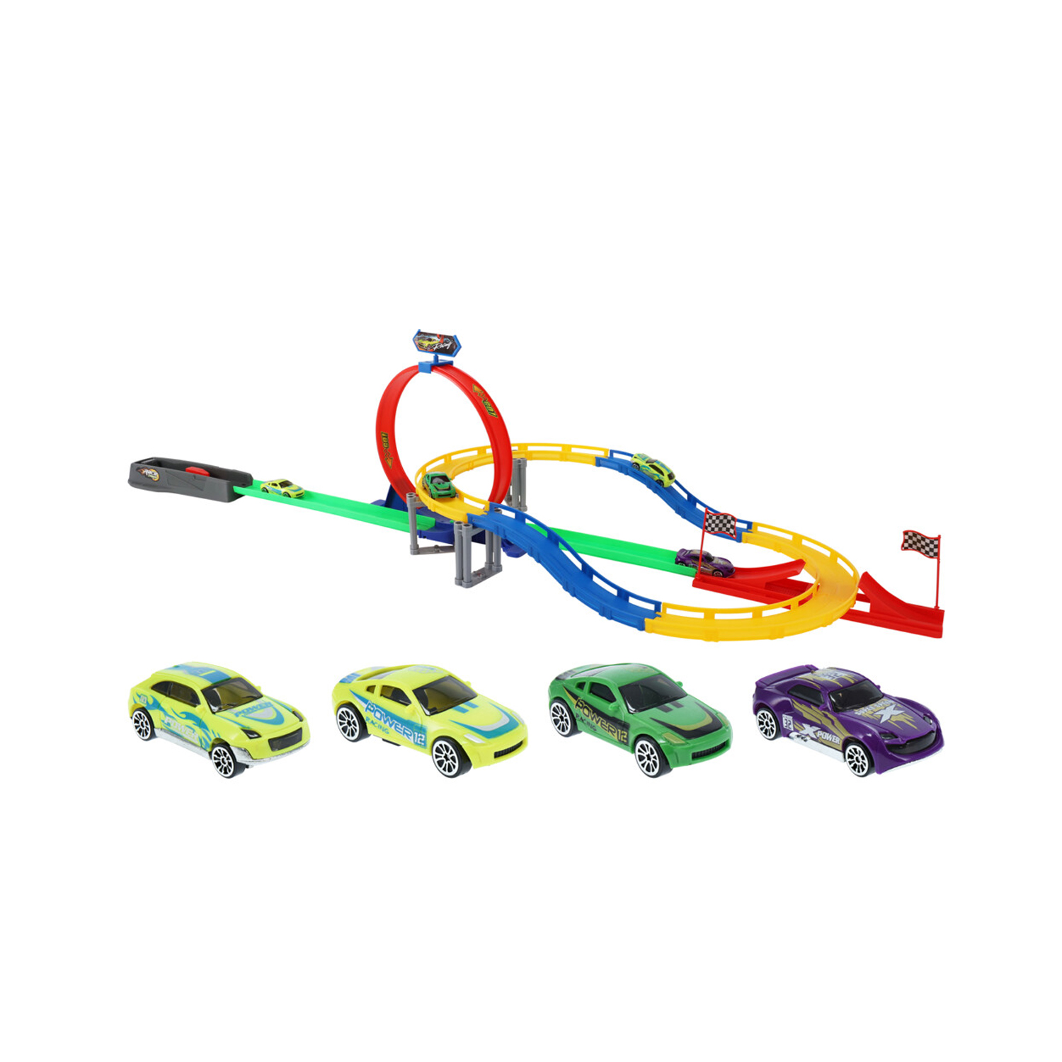 Autorennbahn Spielset 24-teilig bunt