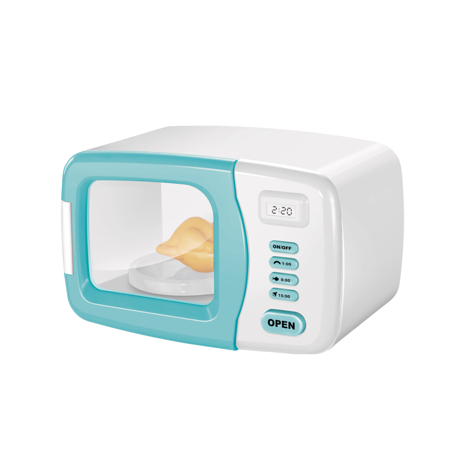 Spielzeug Mikrowelle 25 x 15 x 16 cm weiss/türkis