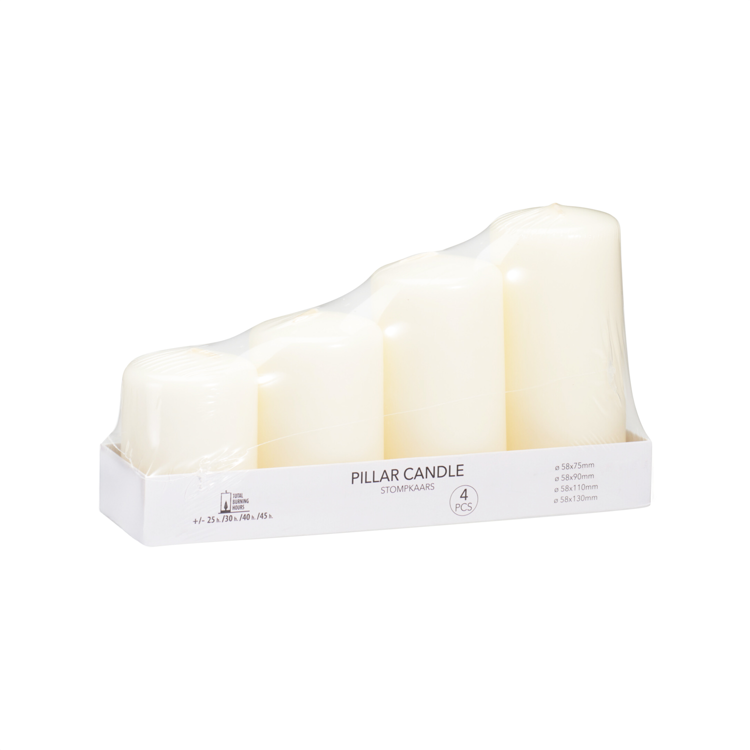Kerzen Set 4-teilig elfenbein