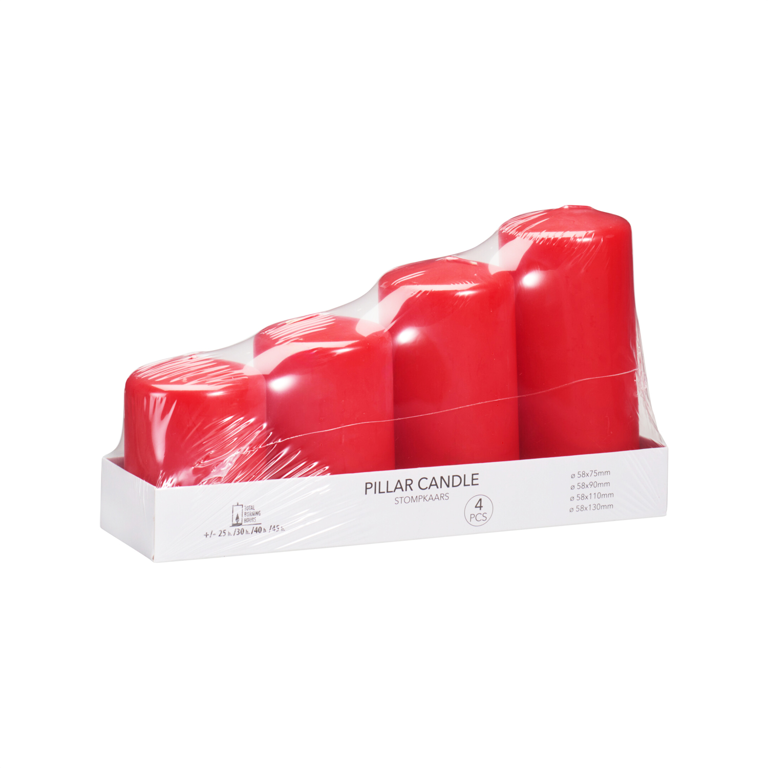 Kerzen Set 4-teilig rot