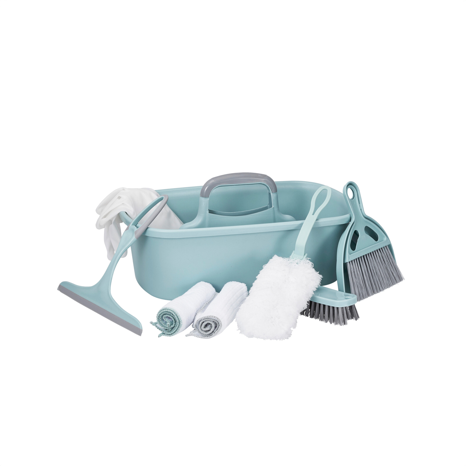 Putzutensilien Set 9-teilig mint/grau