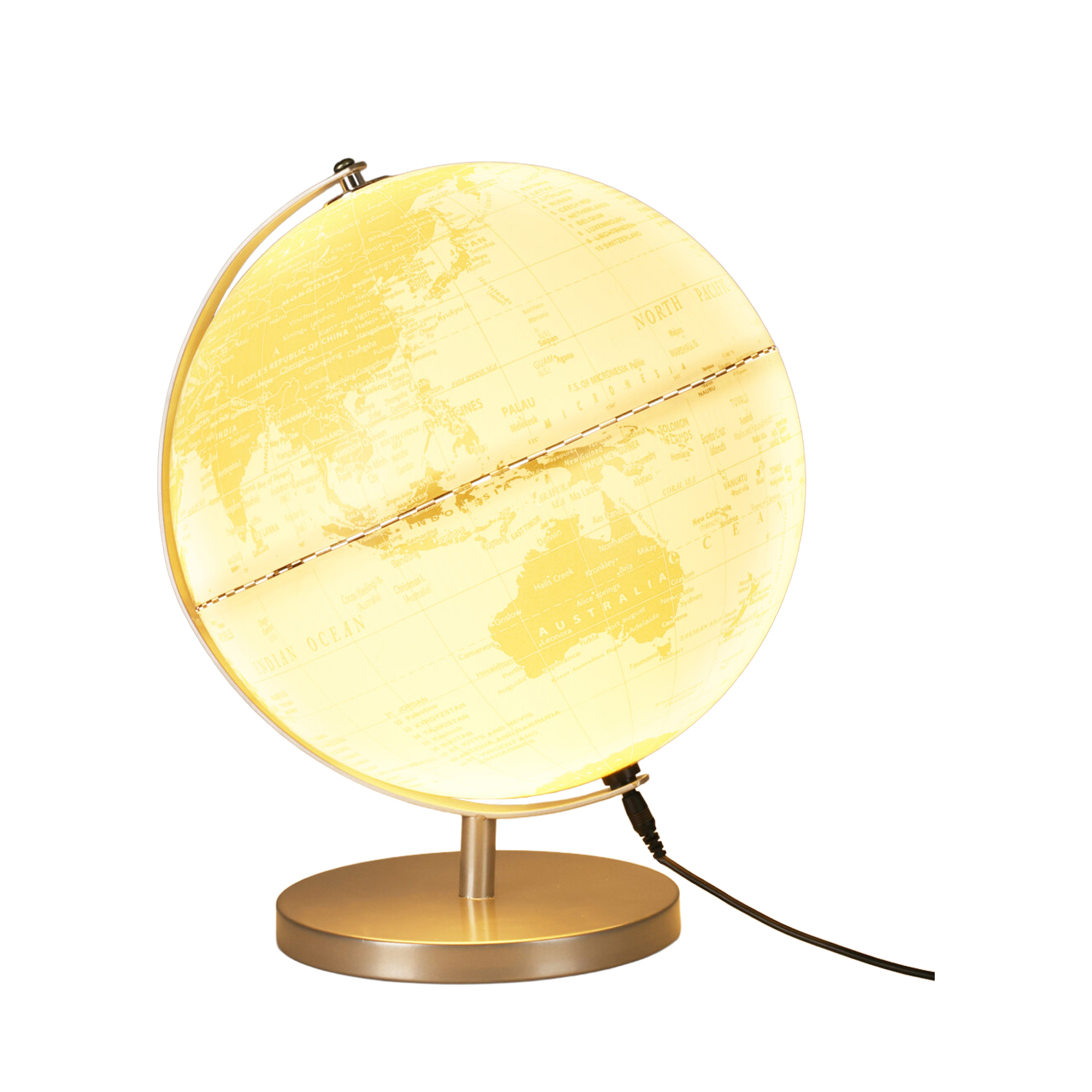 LED Tischlampe Globus weiss/silber