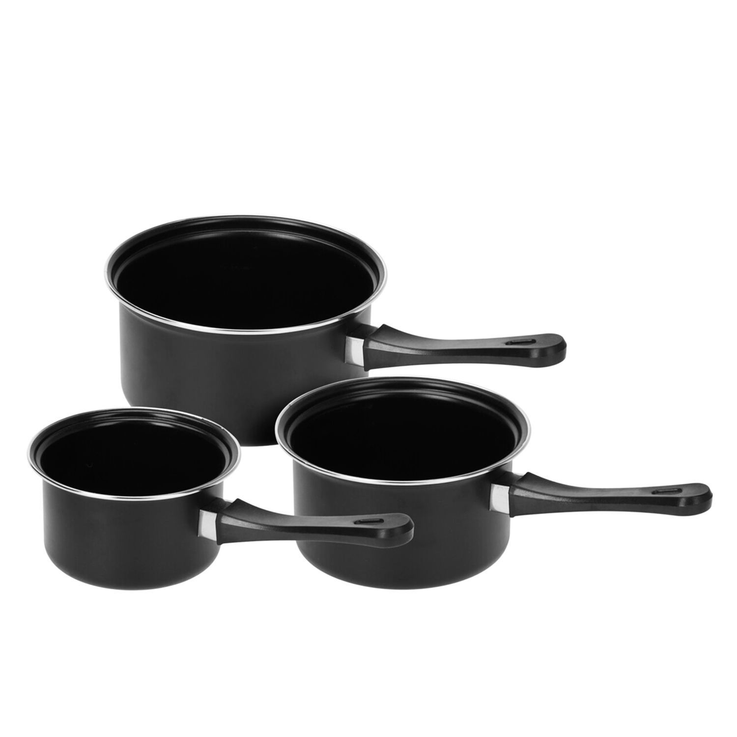 Kochtopf Set Carbonstahl 3-teilig schwarz