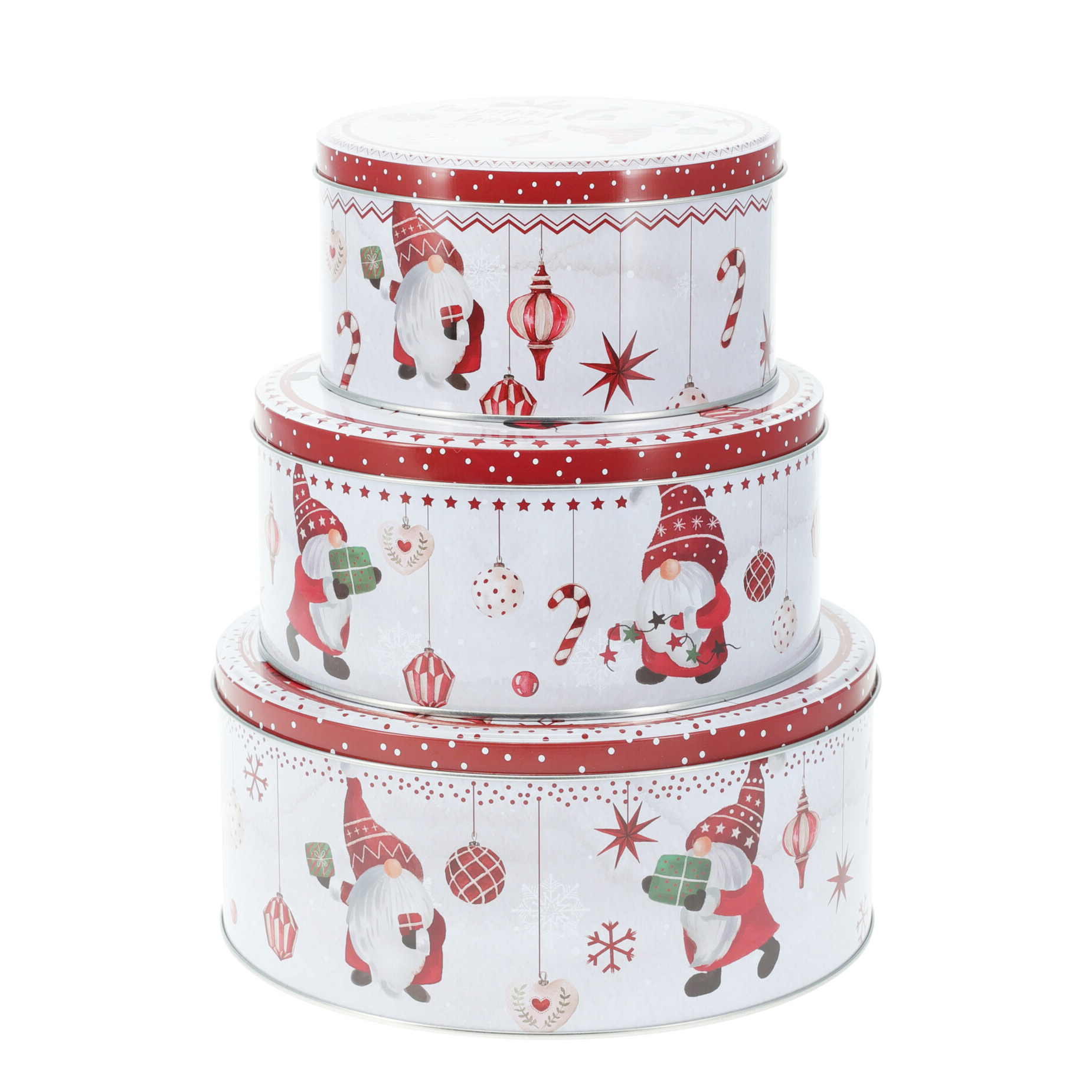 Keksdose Set Weihnachten rund 3-teilig bunt