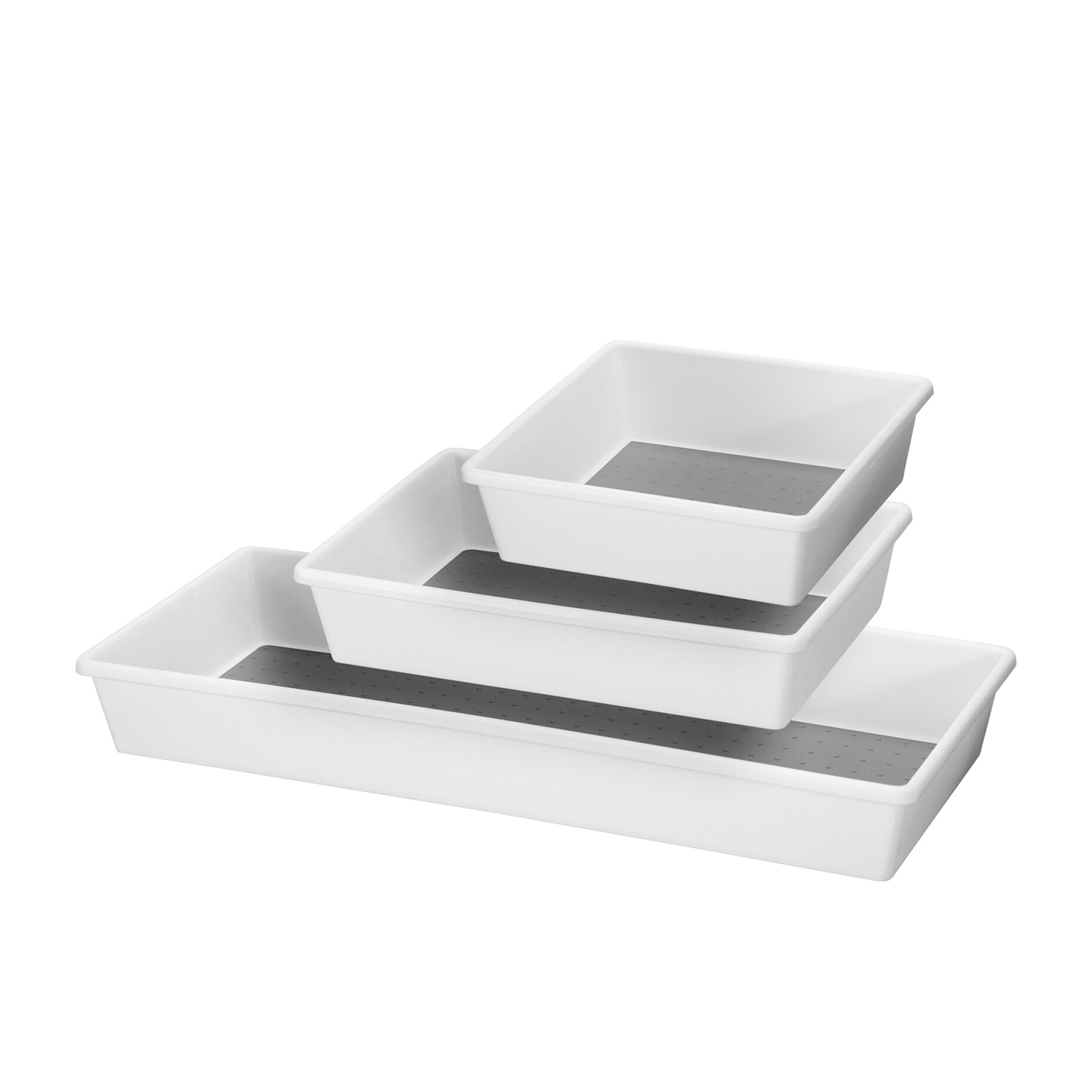 Schubladen Organizer Set 3-teilig weiss/grau