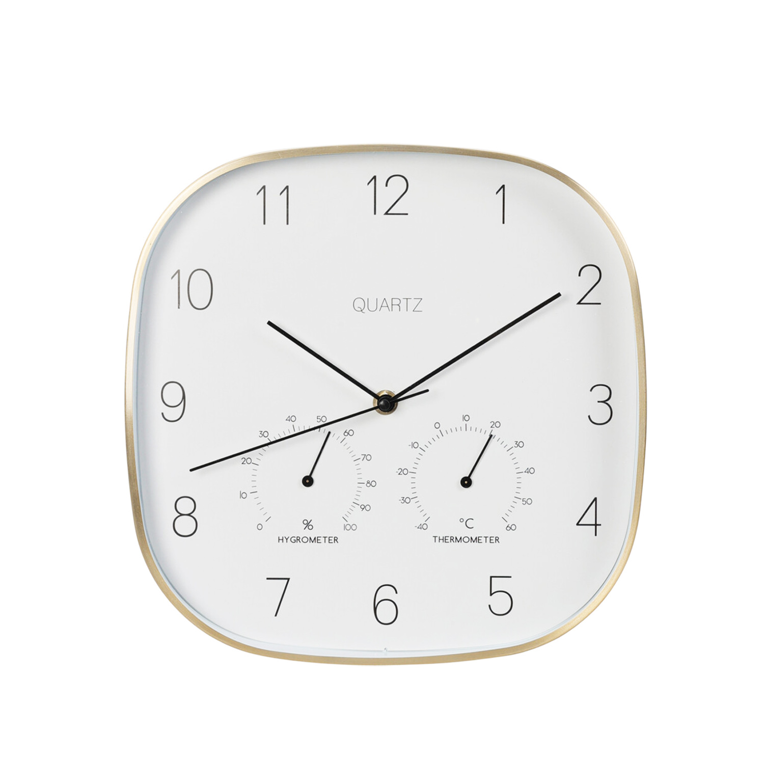 Wanduhr Wetterstation 28 cm weiss/gold