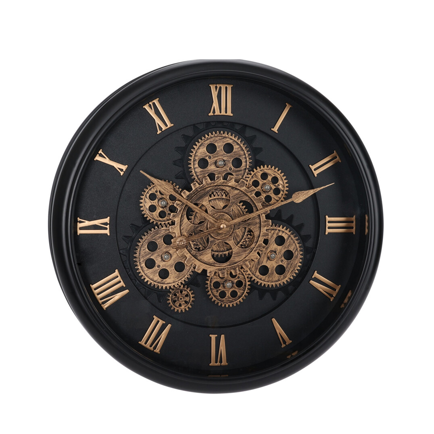 Image of Wanduhr 40 cm schwarz/gold