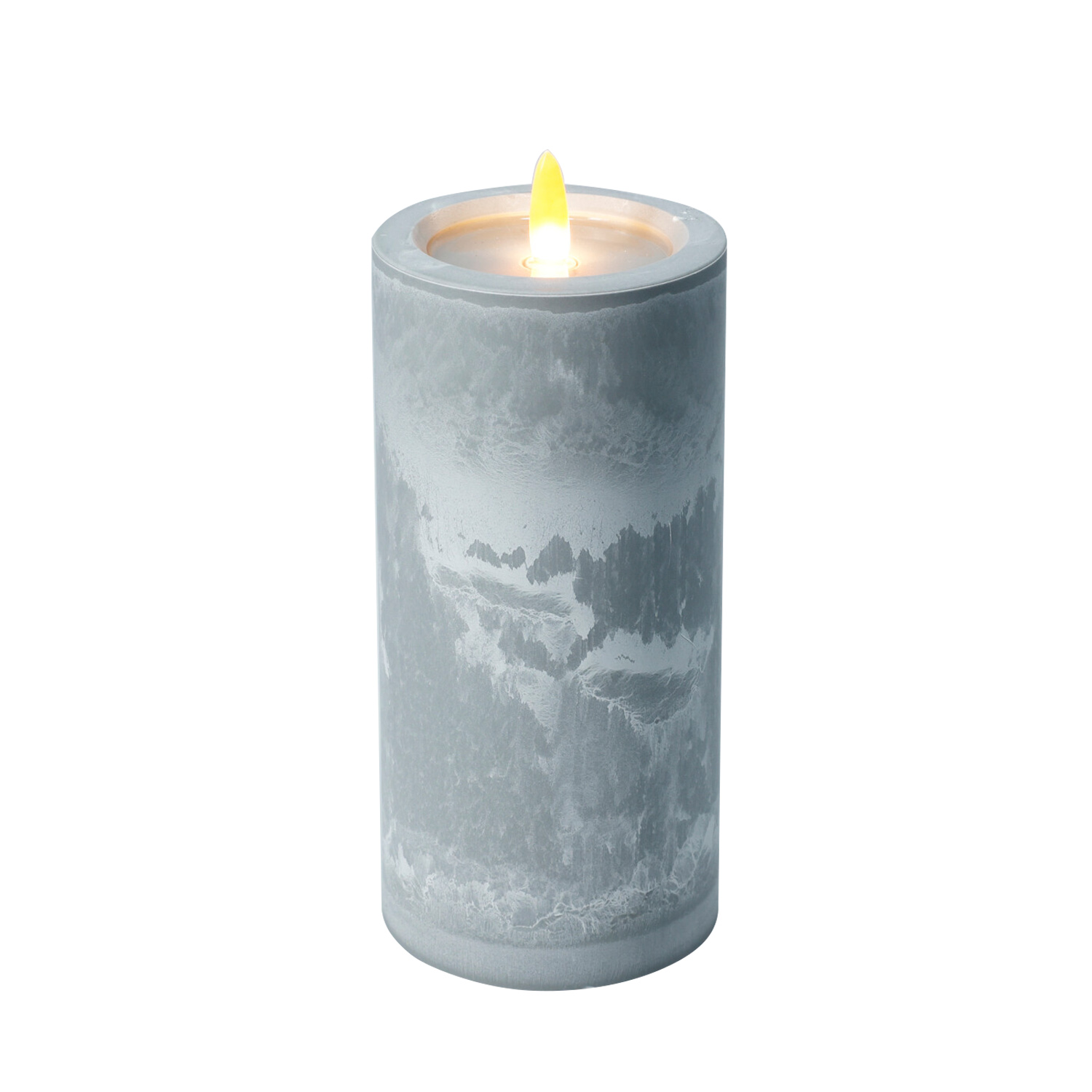 LED Kerze 7.5 x 15 cm grau