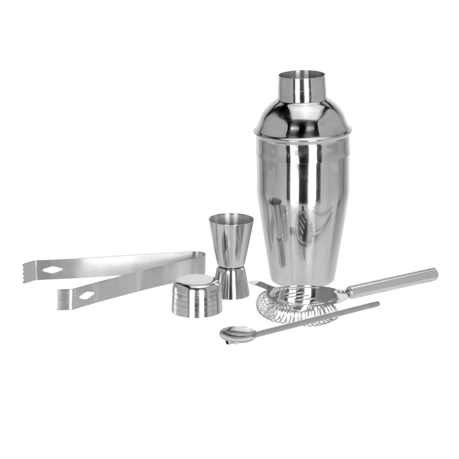 Cocktail Shaker Set Edelstahl 5-teilig silber