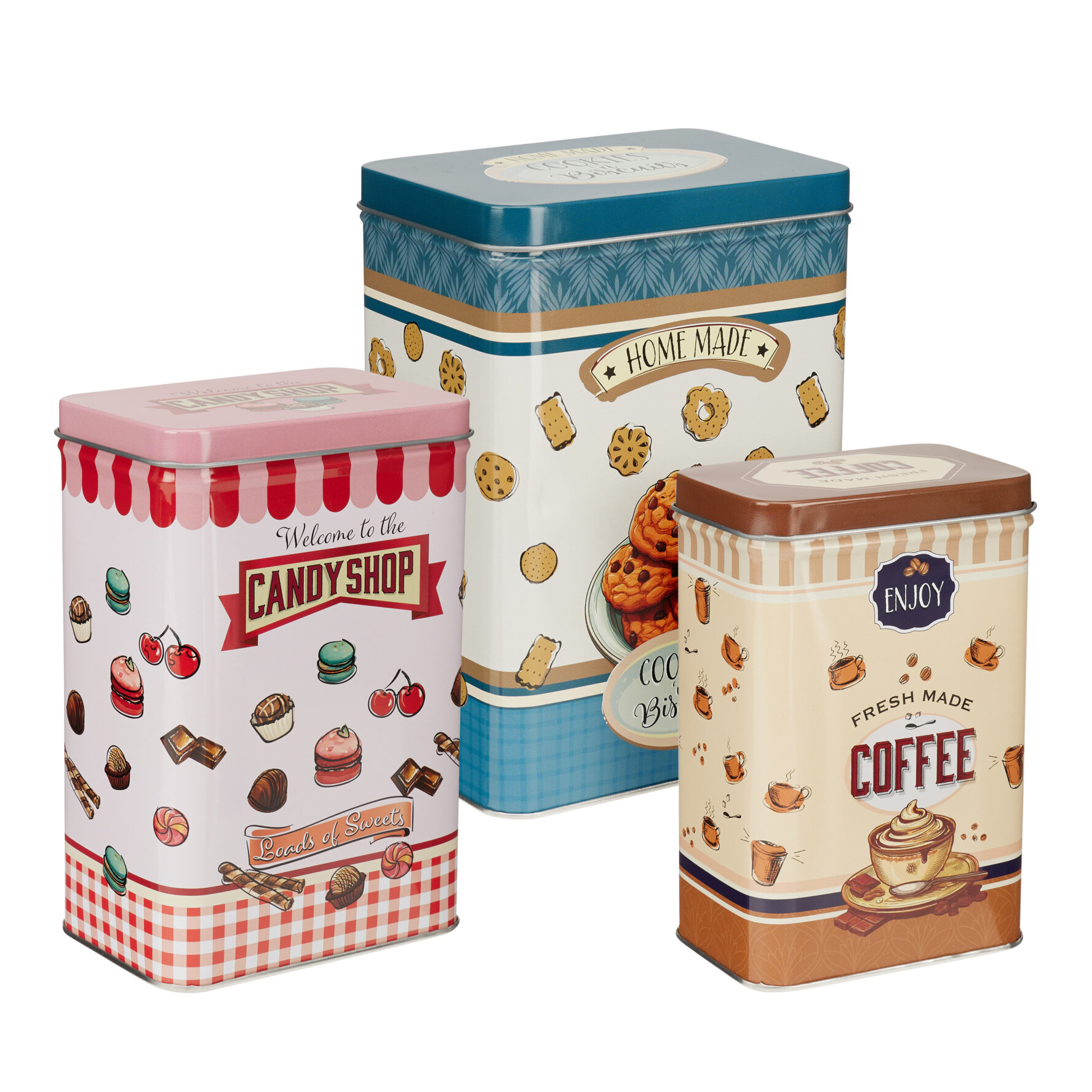 Vorratsdose Set Retro 3-teilig bunt