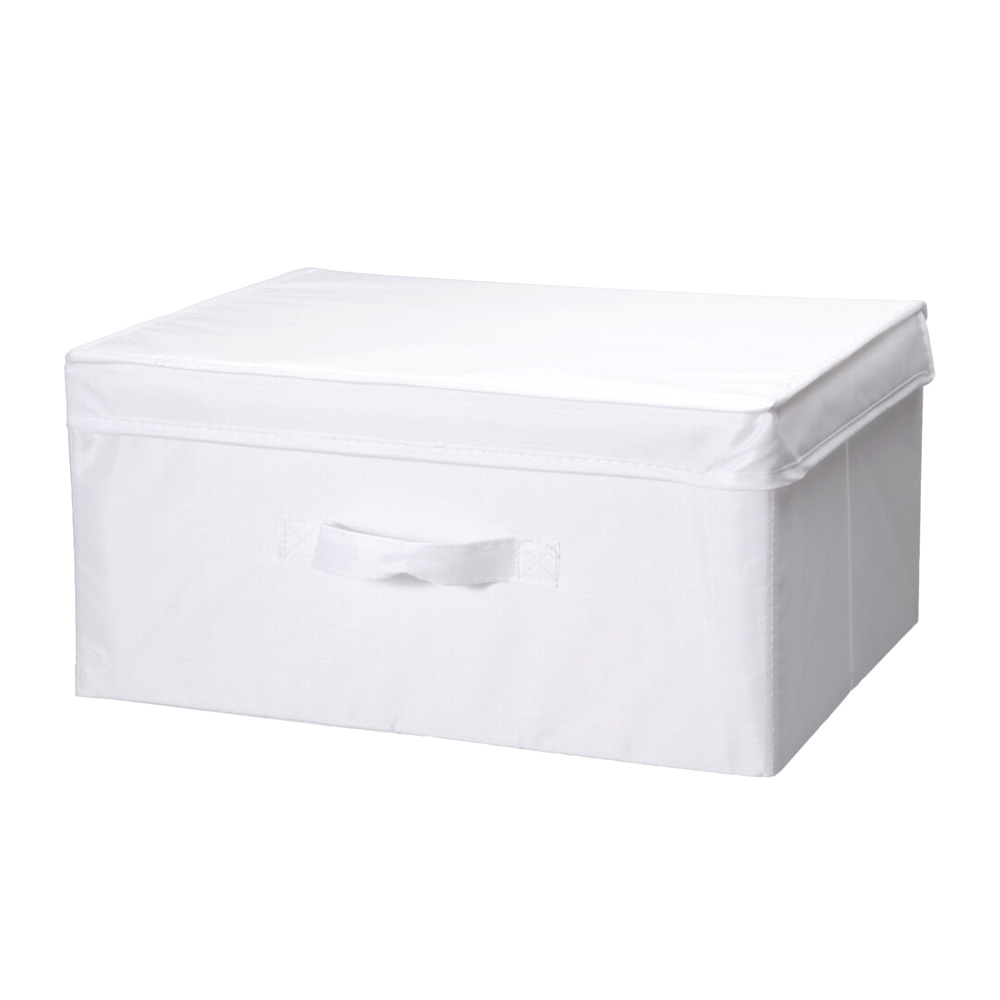Aufbewahrungsbox mit Deckel 38 x 29 x 18 cm weiss