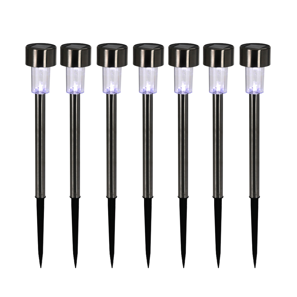 LED Solarlampe Edelstahl Set 7-teilig 37 cm