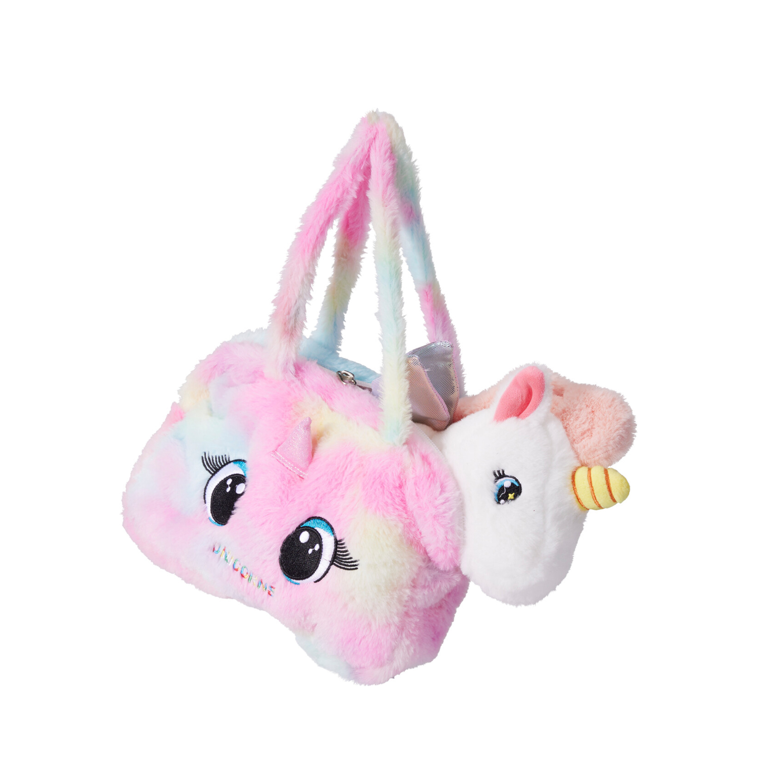 Plüschtier Einhorn mit Tasche 30 cm bunt