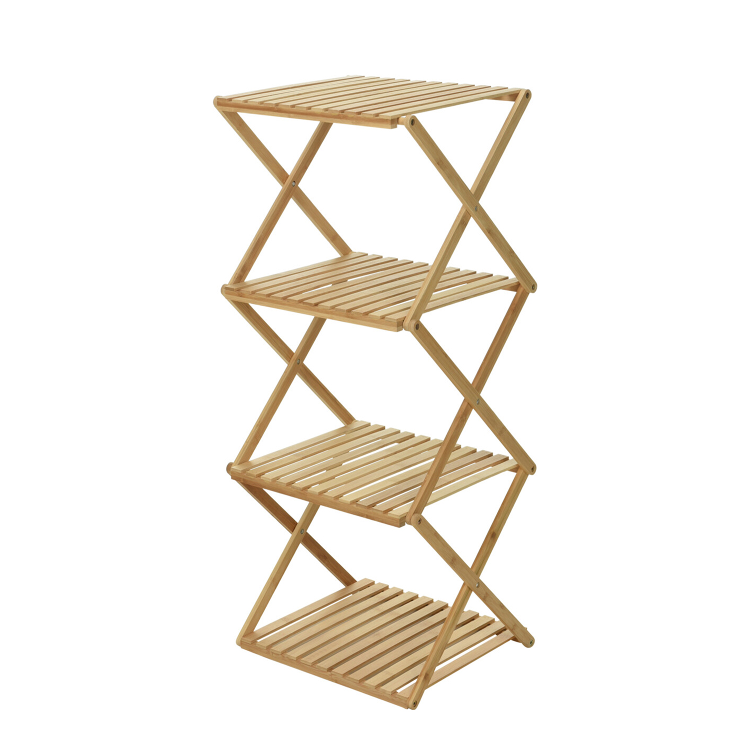 Image of Regal Bambus faltbar 4 Ebenen 40 x 34 x 94 cm