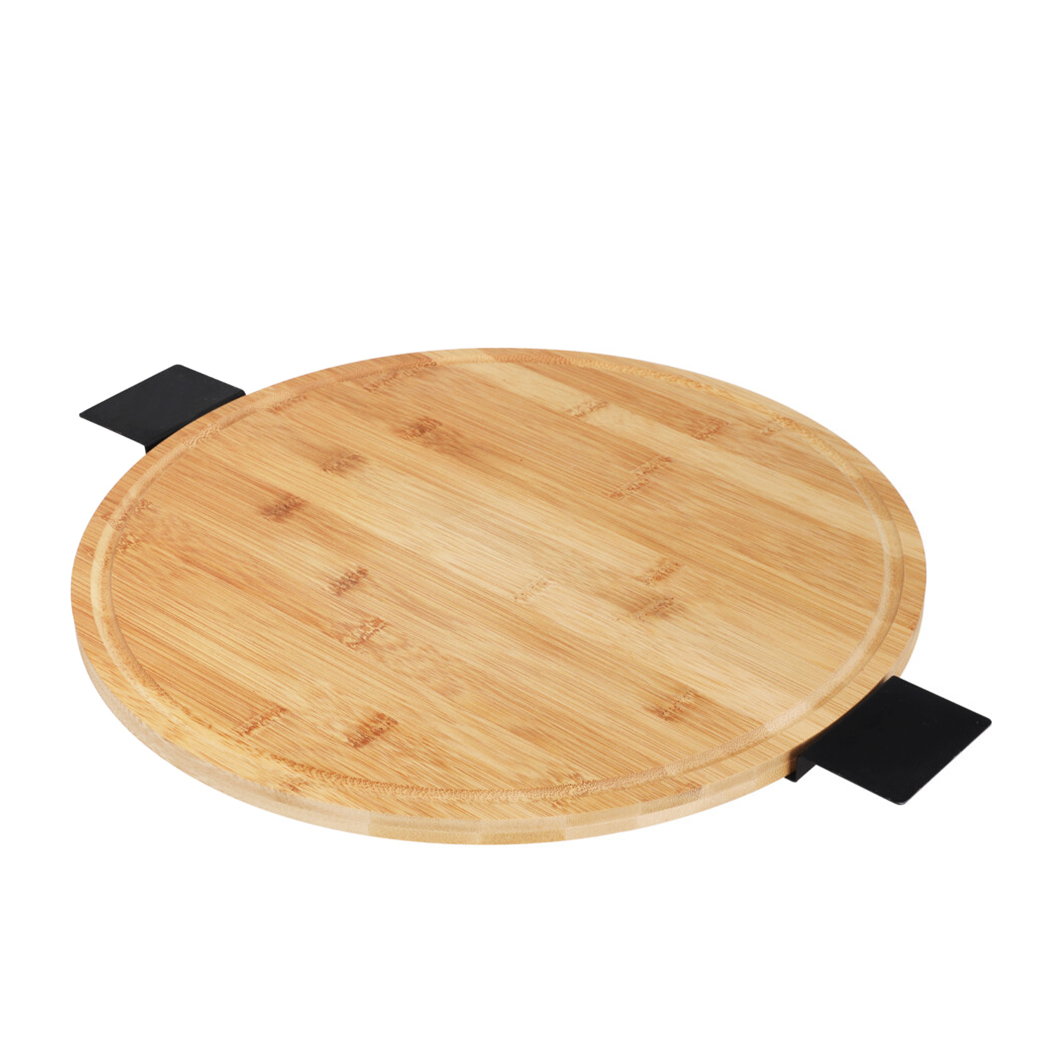 Servierplatte Bambus drehbar 40 cm natur/schwarz