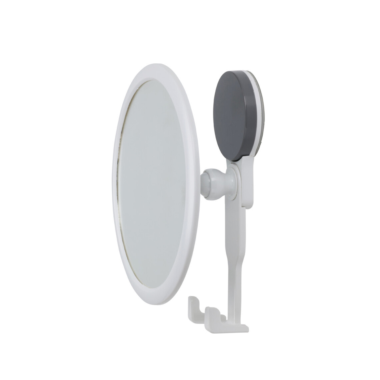 Kosmetikspiegel mit Saugnapf 17 x 7 cm weiss/silber