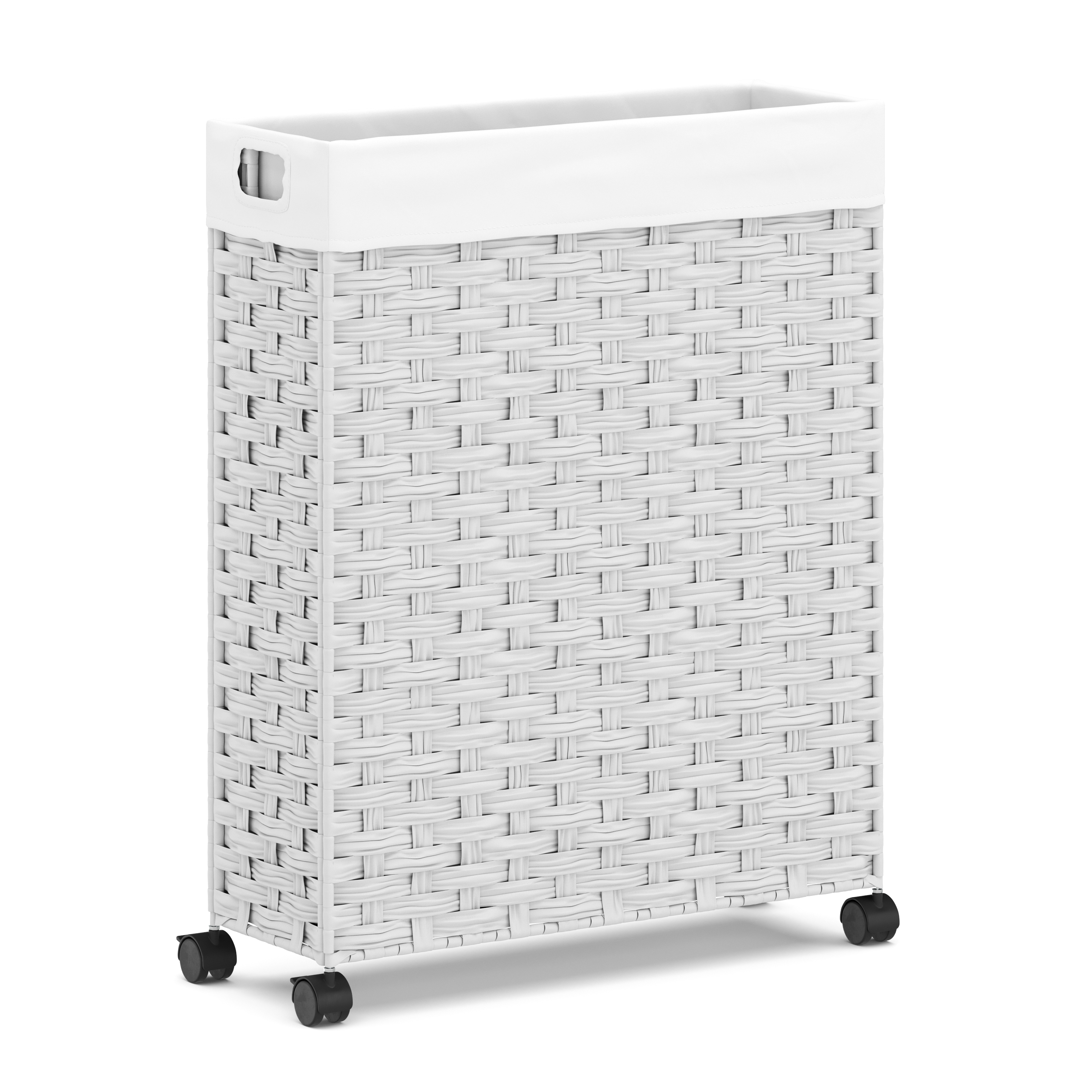 Image of Wäschekorb Rattan 1 Fach 66L weiss