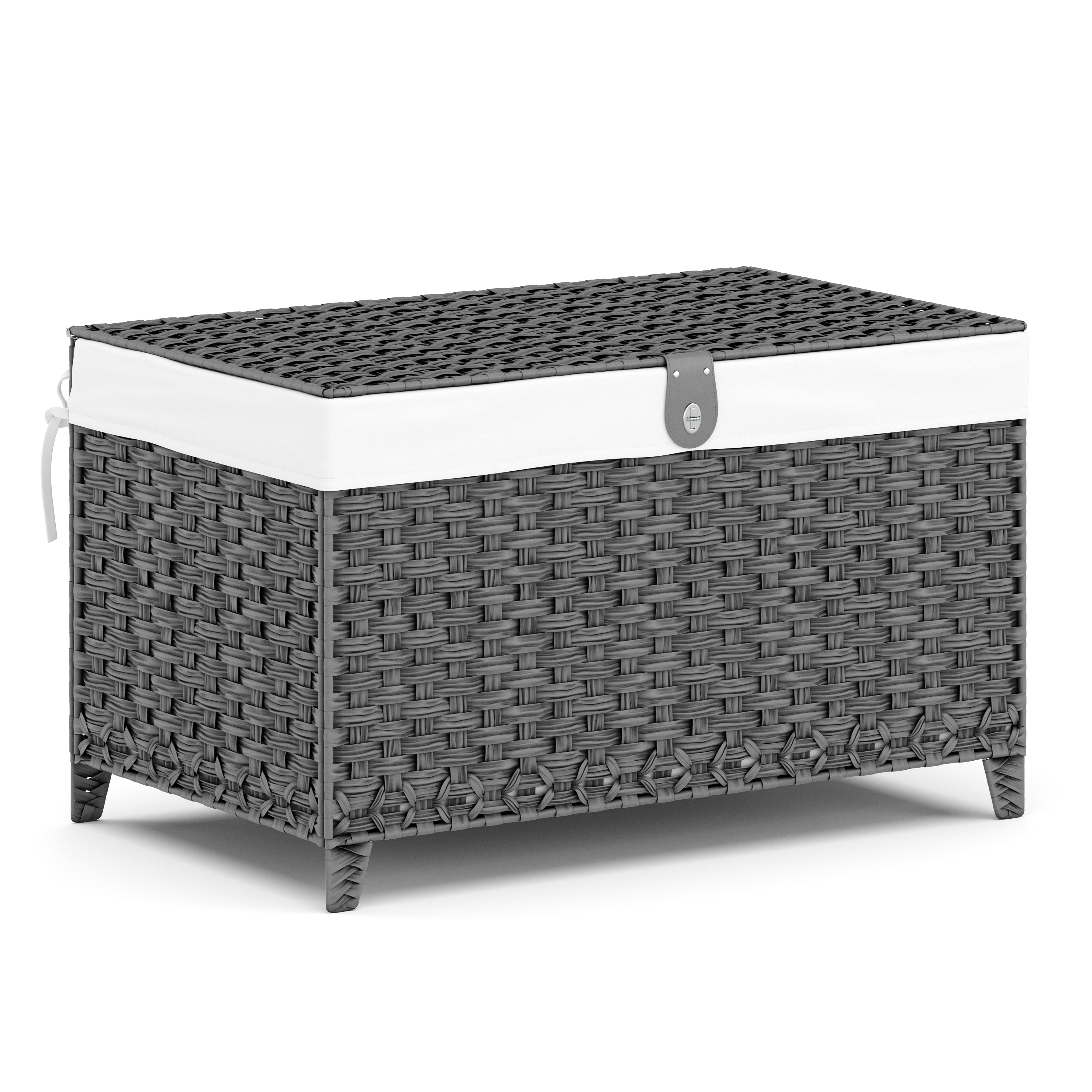 Image of Aufbewahrungskorb Rattan mit Deckel 160L grau