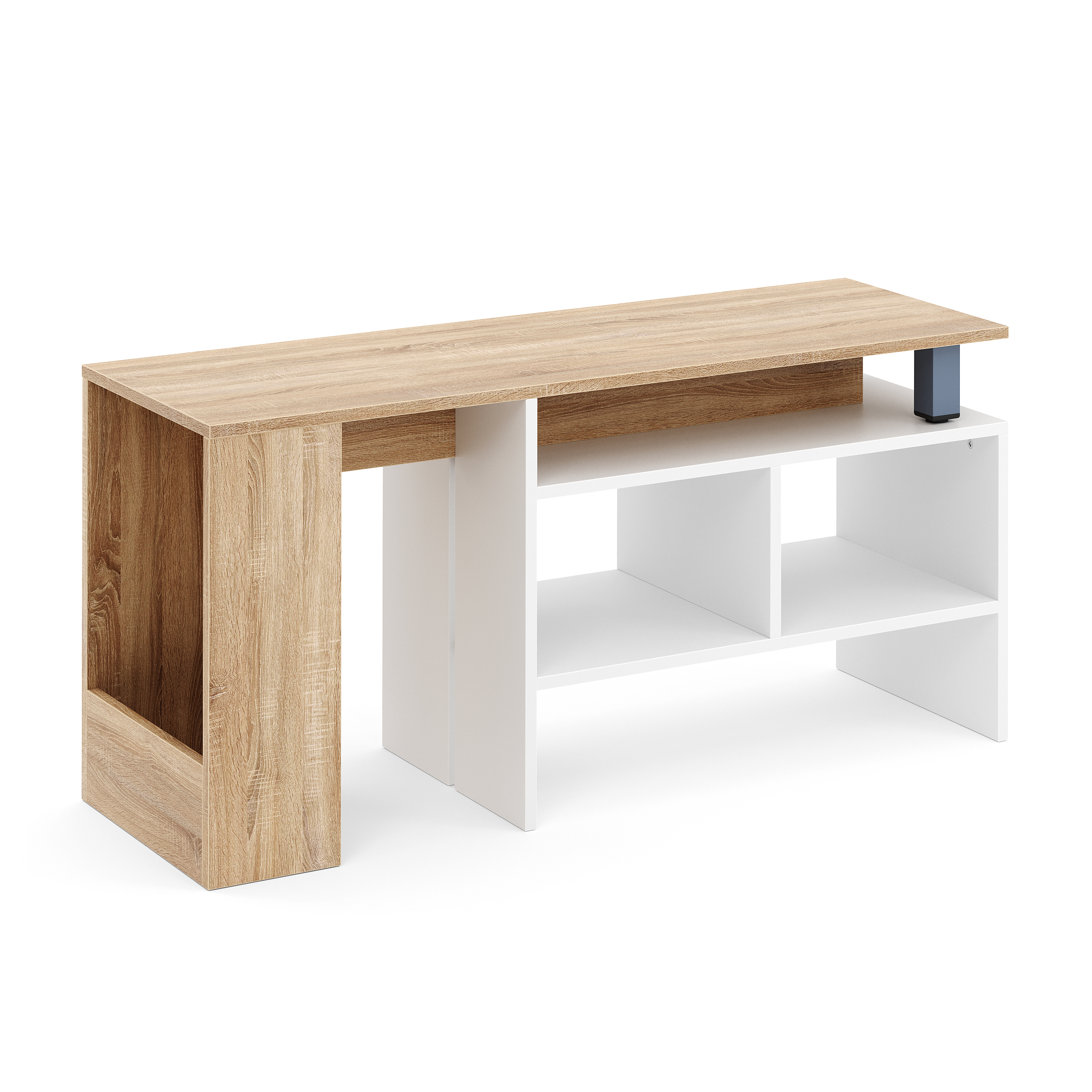 TV Möbel EVELOR 106 - 160 x 35 x 50 cm braun/weiss