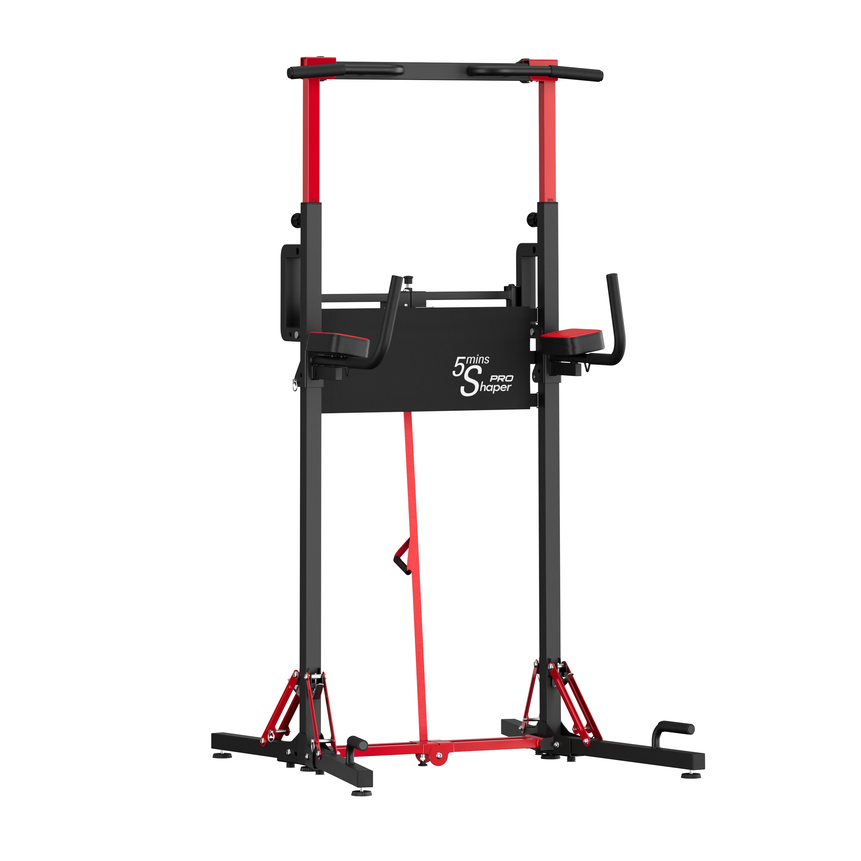 Kraftstation Power Tower klappbar 223 cm schwarz/rot