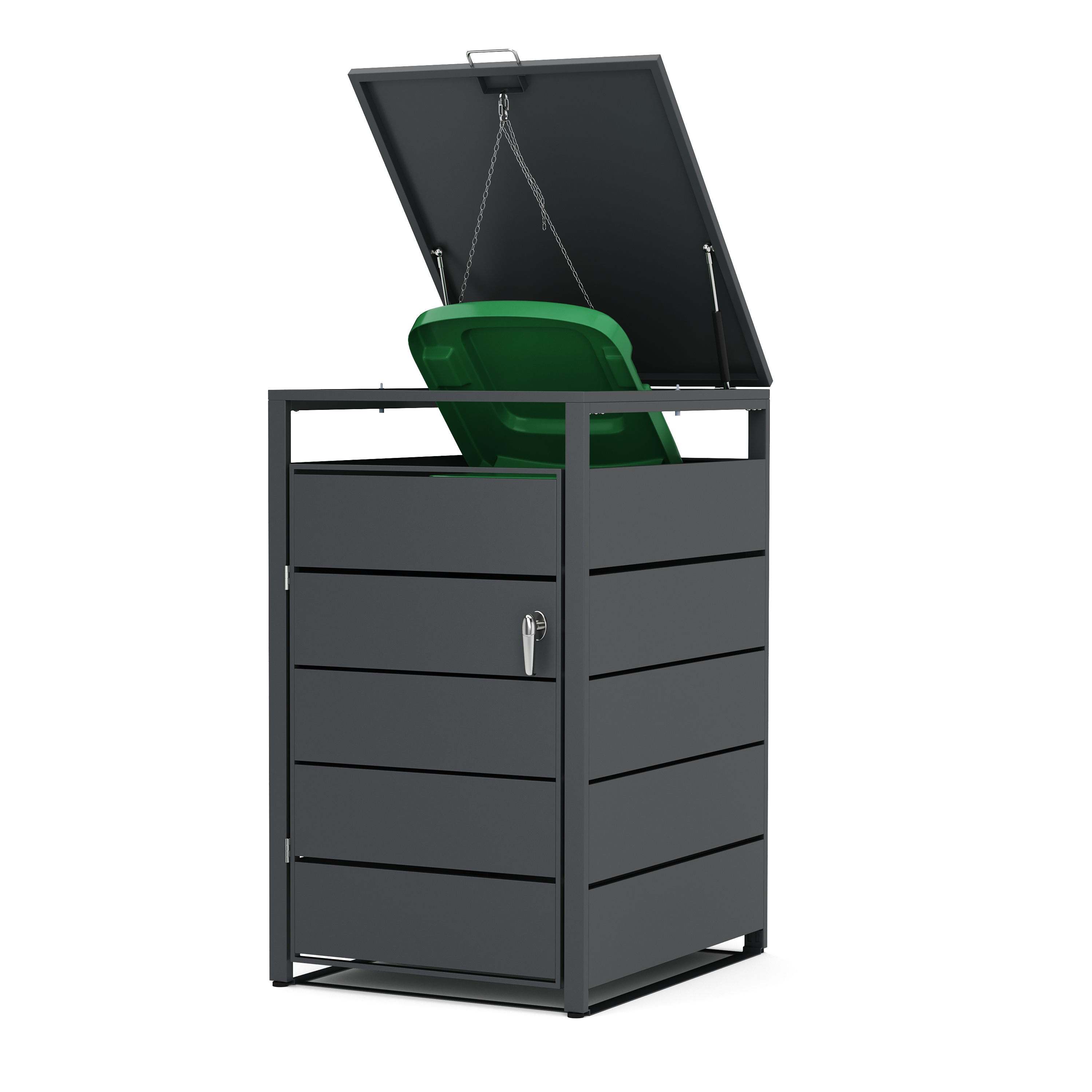 Image of Mülltonnenbox Stahl 1 Fach 240L anthrazit