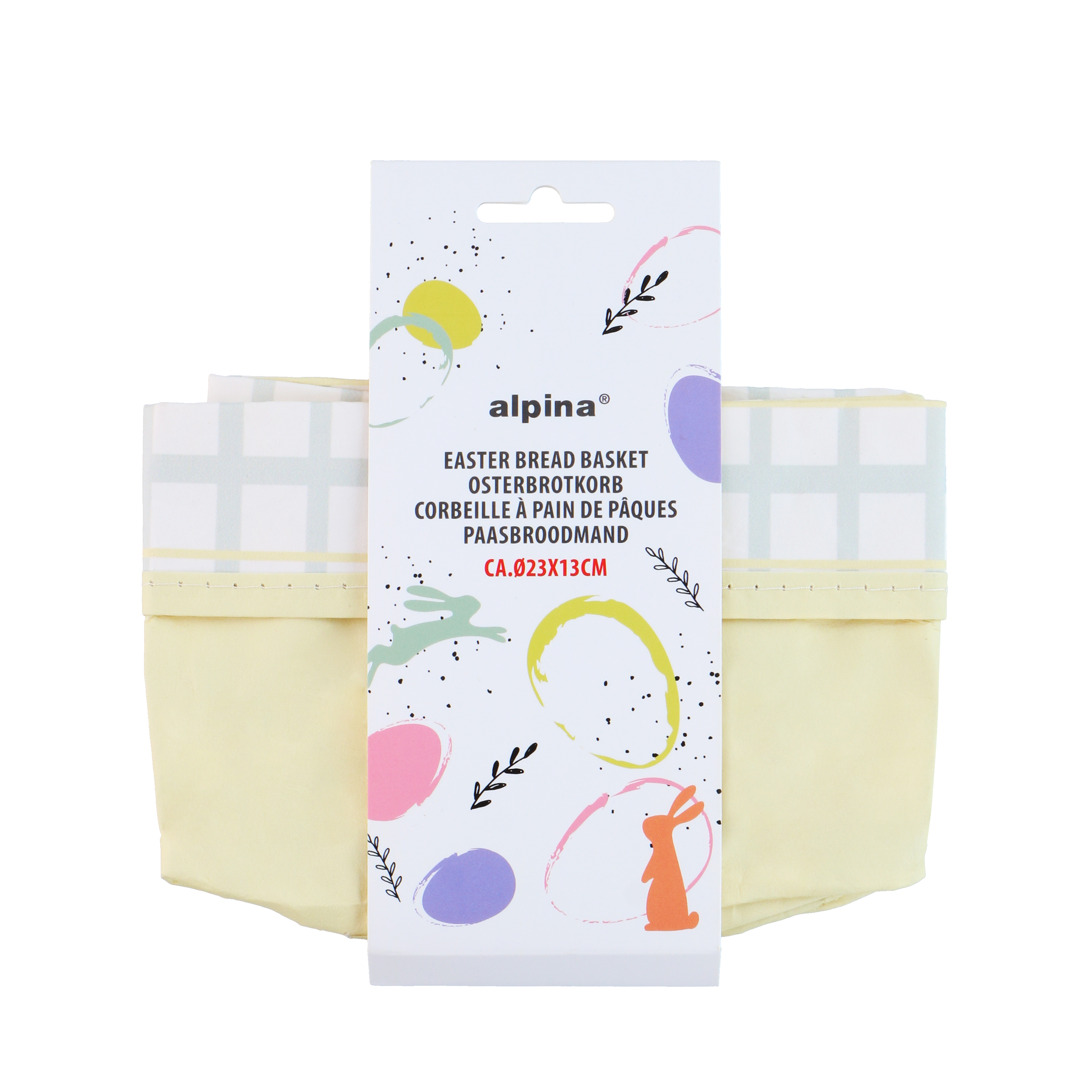 Image of Brotkorb Ostern rund 23 cm beige/weiss