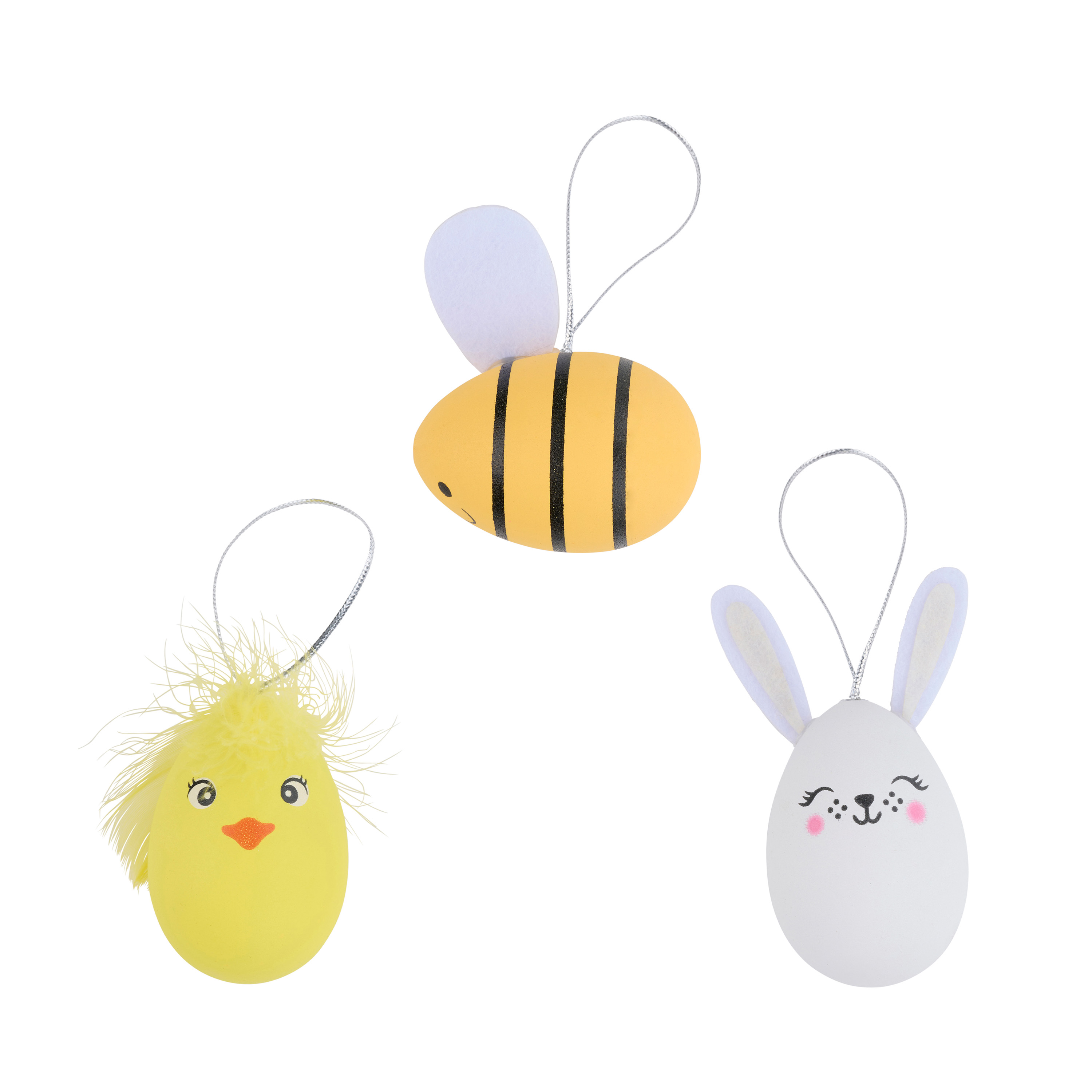 Osterdeko Ostereier Set Tiere 3-teilig bunt