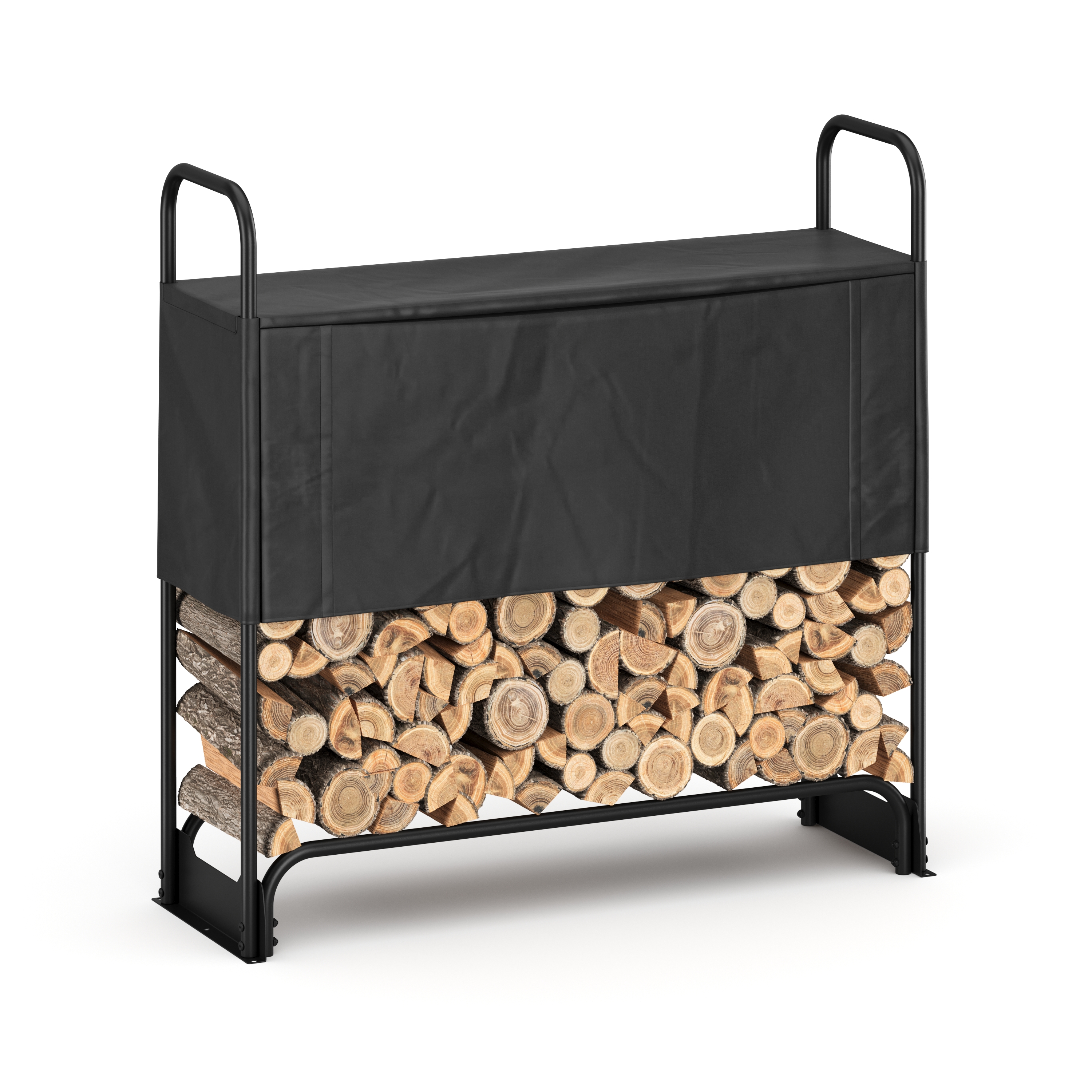 Image of Kaminholzregal mit Abdeckung HELM 120 x 36 x 117 cm schwarz