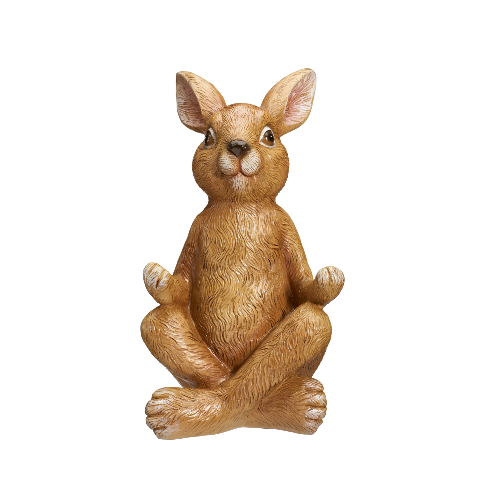 Osterdeko Osterhase Yoga 14 cm braun