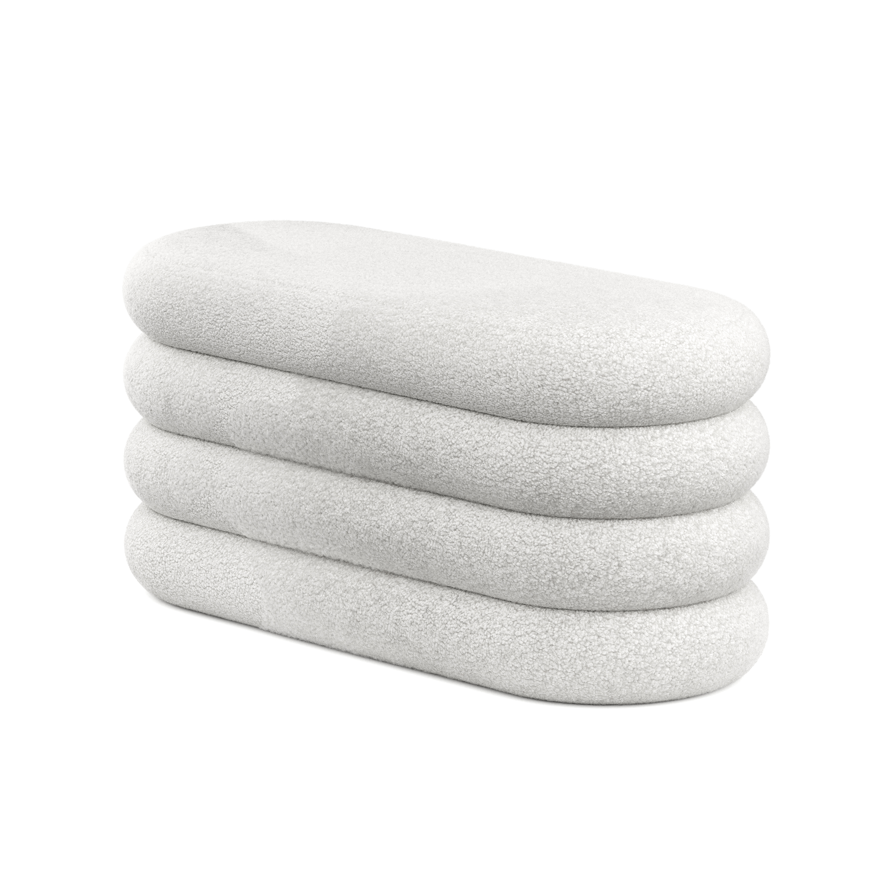 Sitzbank Teddy RISS mit Stauraum 100 x 42 x 42 cm weiss