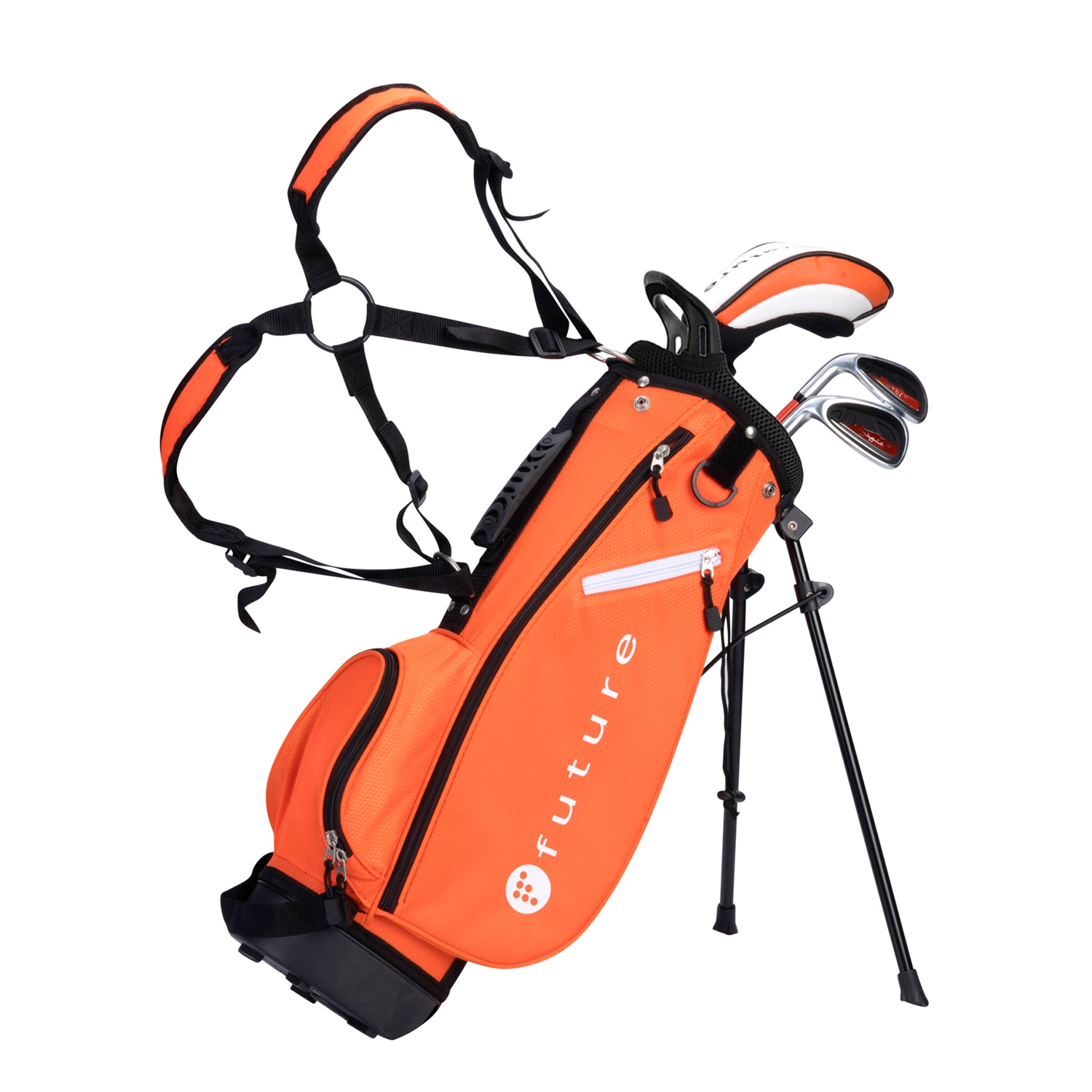 Kinder Golfset 5-teilig Rechtshänder bis 105 cm orange/schwarz