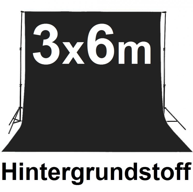 Hintergrundstoff 3 x 6 m schwarz