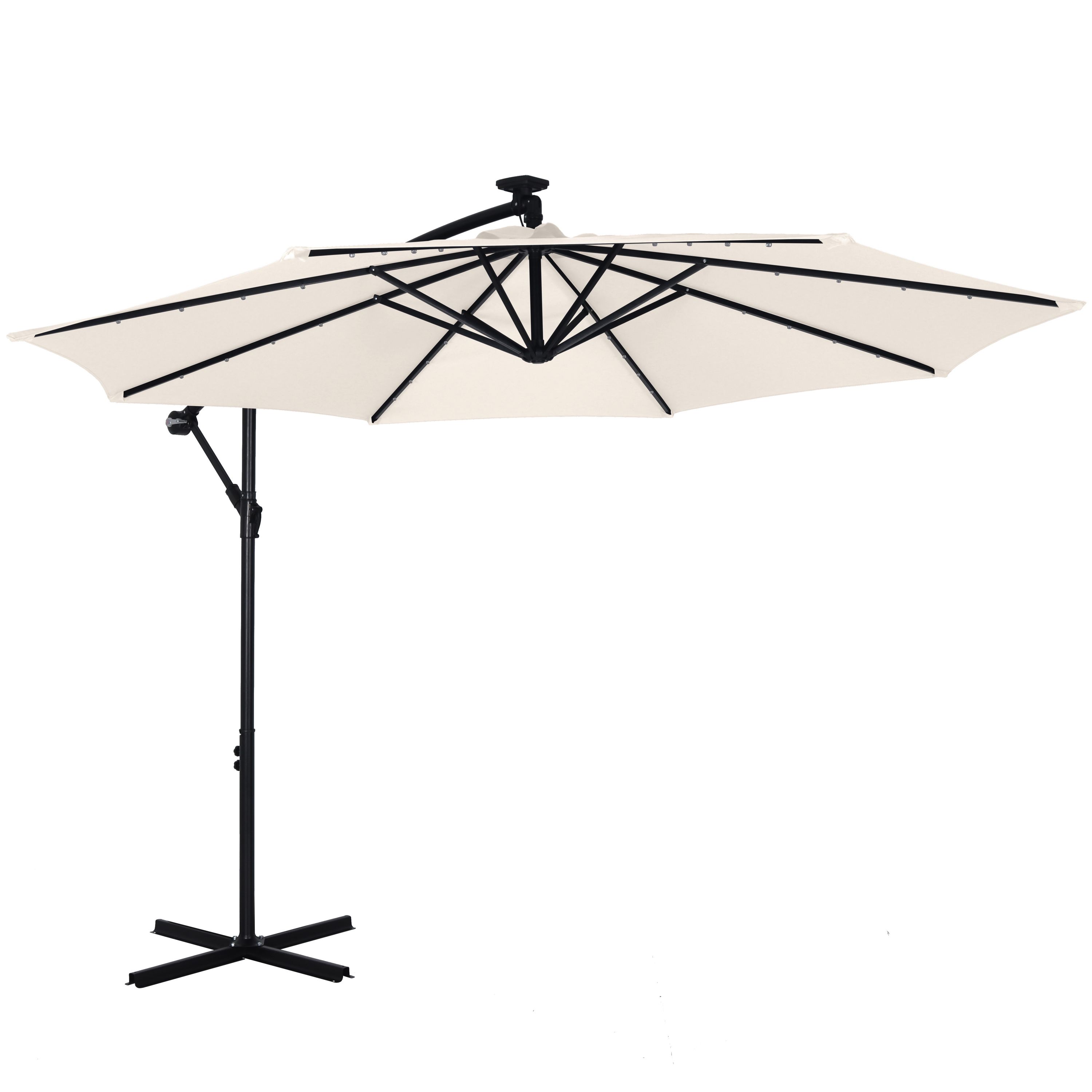 Image of Sonnenschirm Ampelschirm BAY mit LED 300 cm weiss