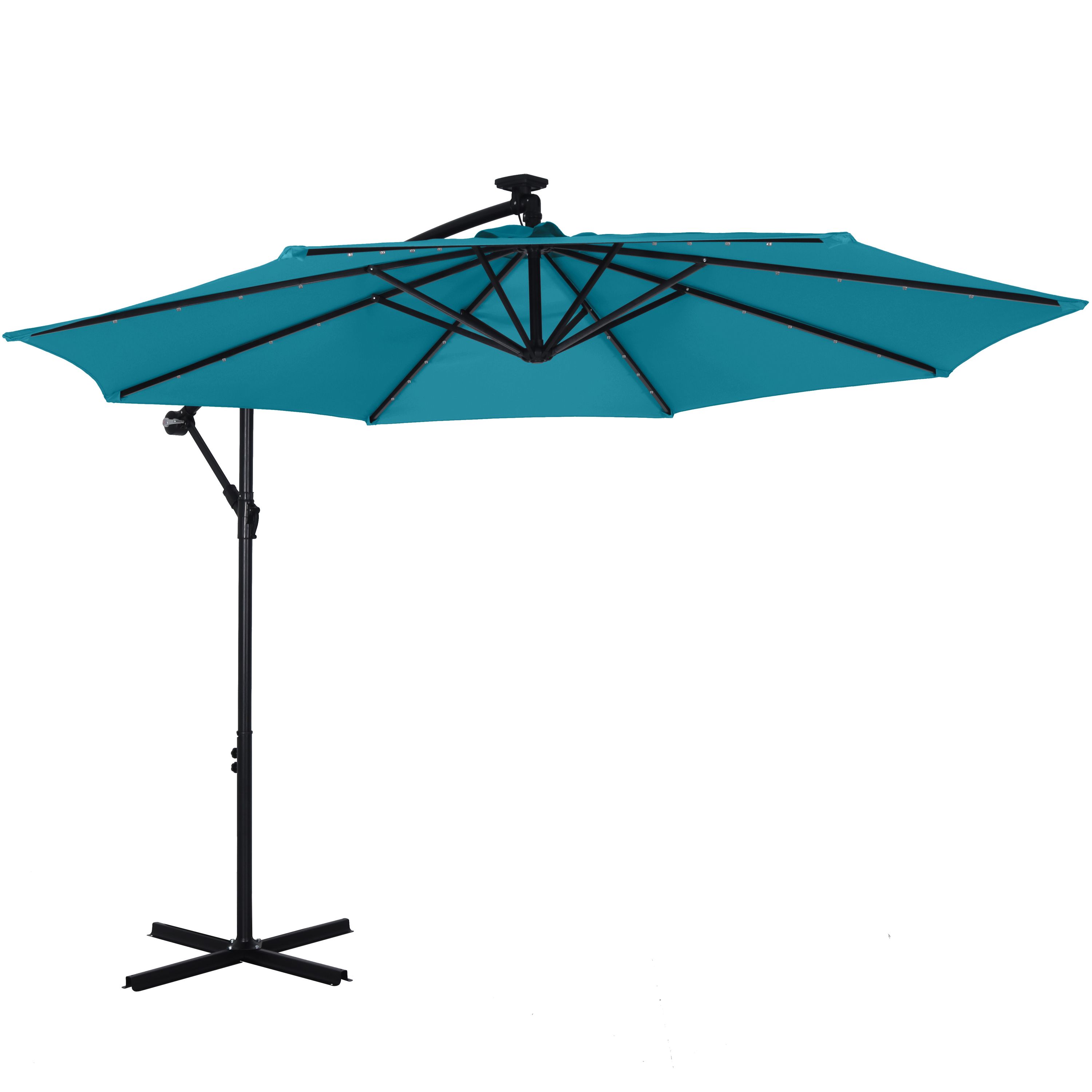 Image of Sonnenschirm Ampelschirm BAY mit LED 300 cm blau