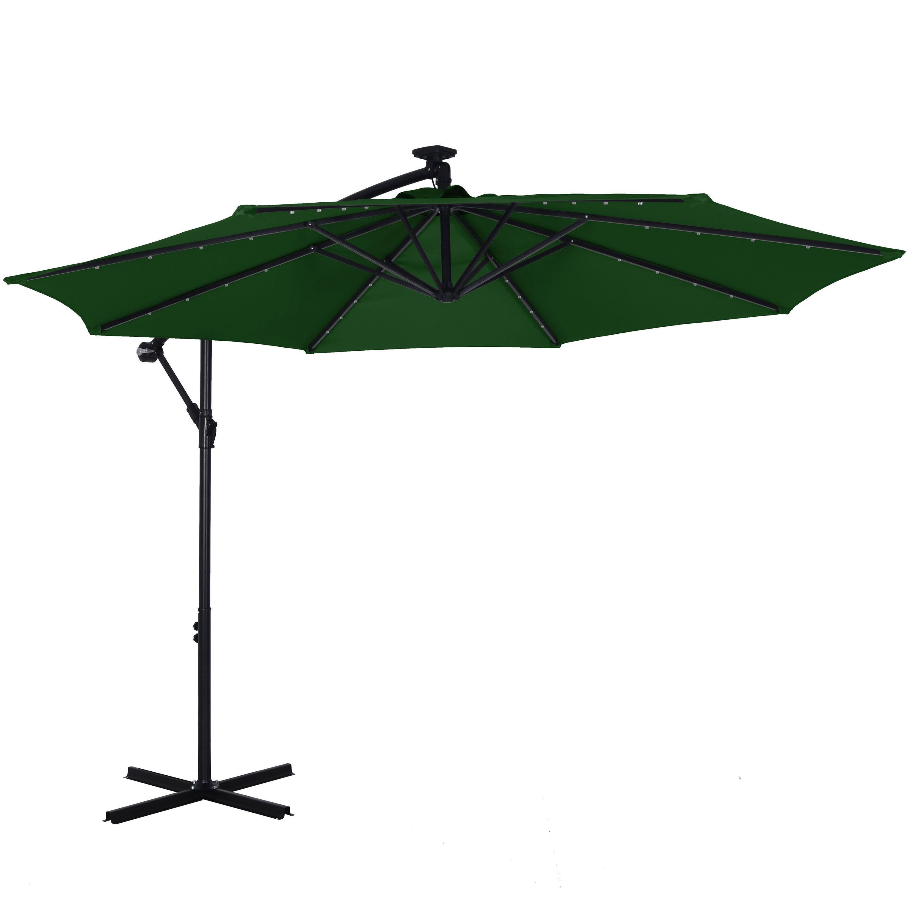 Sonnenschirm Ampelschirm BAY mit LED 300 cm grün